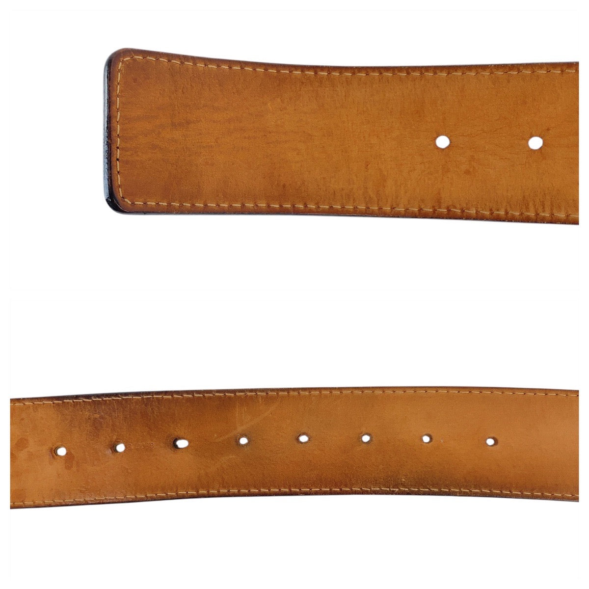 20321
LOUIS VUITTON ルイヴィトン サンチュール ジーンズベルト 110cm/44インチ ブラック 黒 シルバー金具 レザー / メタル M6812 ベルト メンズ AB25