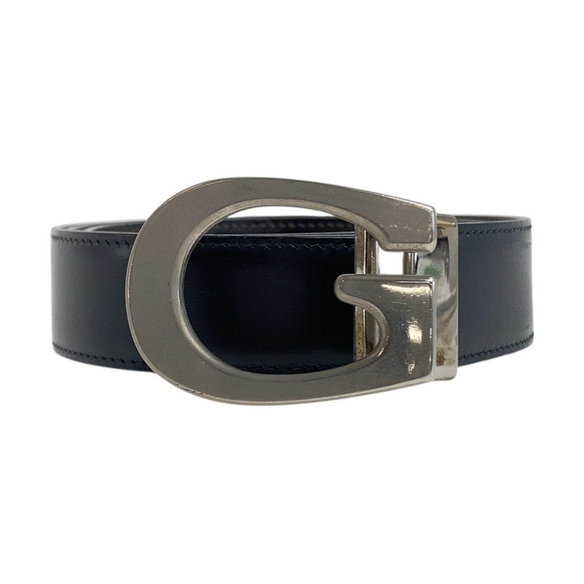 20322
GUCCI グッチ Gロゴ 97.5cm ブラック 黒 シルバー金具 レザー 036 2194 1108 ベルト メンズ AB9