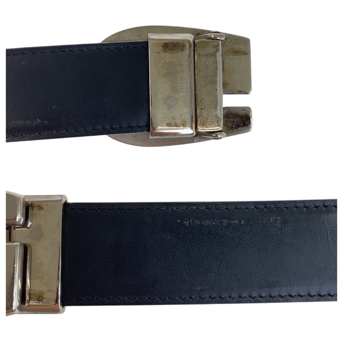 20322
GUCCI グッチ Gロゴ 97.5cm ブラック 黒 シルバー金具 レザー 036 2194 1108 ベルト メンズ AB9
