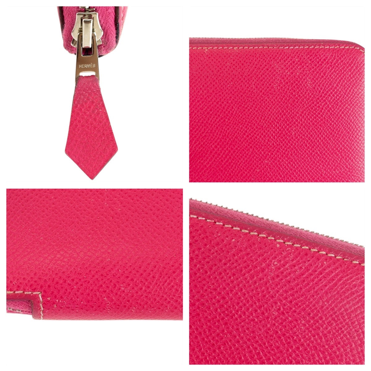 20324
HERMES エルメス アザップロング シルクイン ピンク シルバー金具 ヴォーエプソン 長財布 ラウンドファスナー ▫︎P刻印 レディース AB42