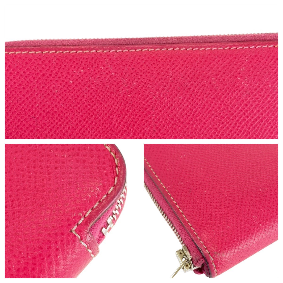 20324
HERMES エルメス アザップロング シルクイン ピンク シルバー金具 ヴォーエプソン 長財布 ラウンドファスナー ▫︎P刻印 レディース AB42