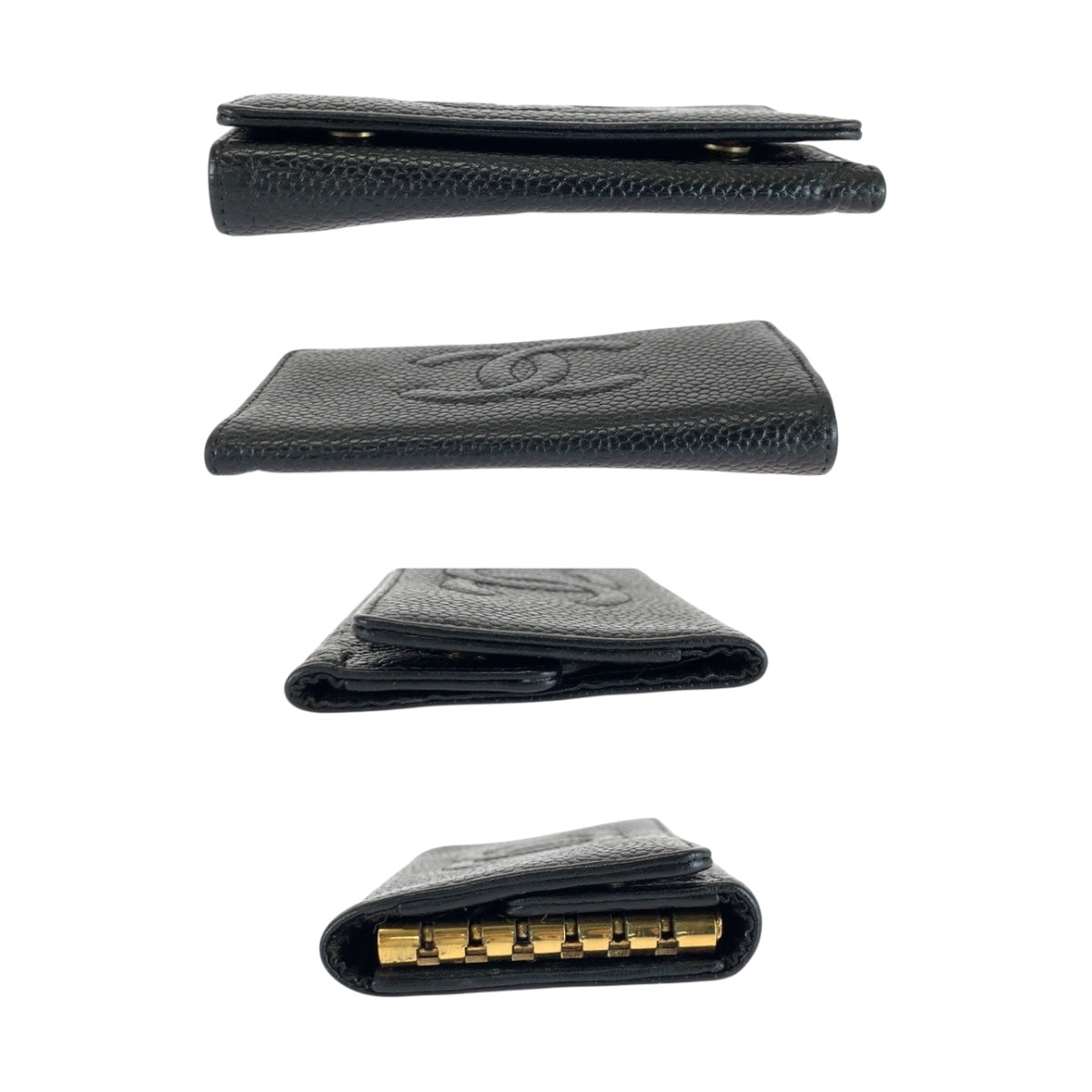 20325
CHANEL シャネル ヴィンテージ ココマーク ブラック 黒 ゴールド金具 レザー キーケース 6連 レディース ABP21