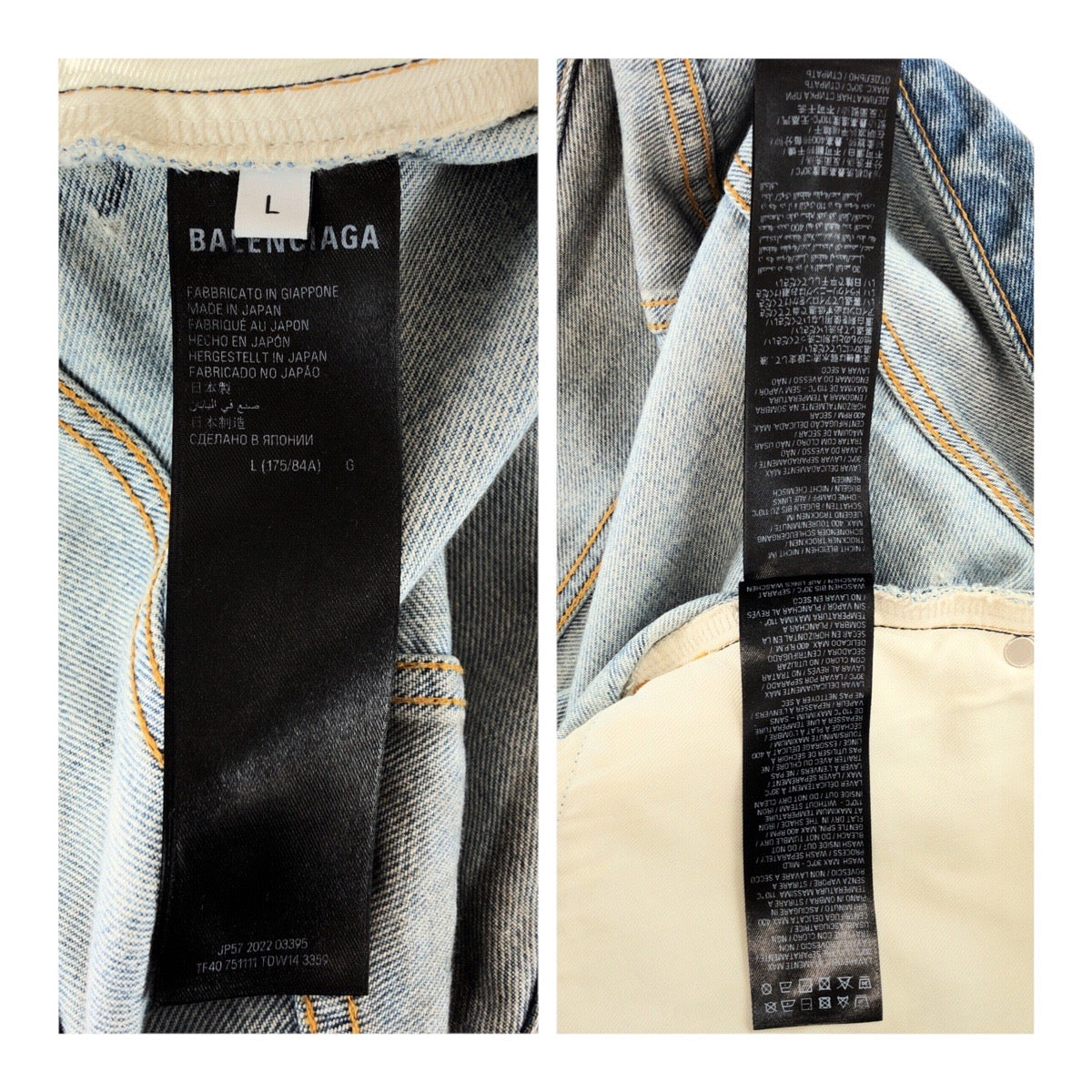 20328
BALENCIAGA バレンシアガ サイズL ブルー コットン 751111 デニムパンツ ダメージデニム ジーンズ メンズ SA130