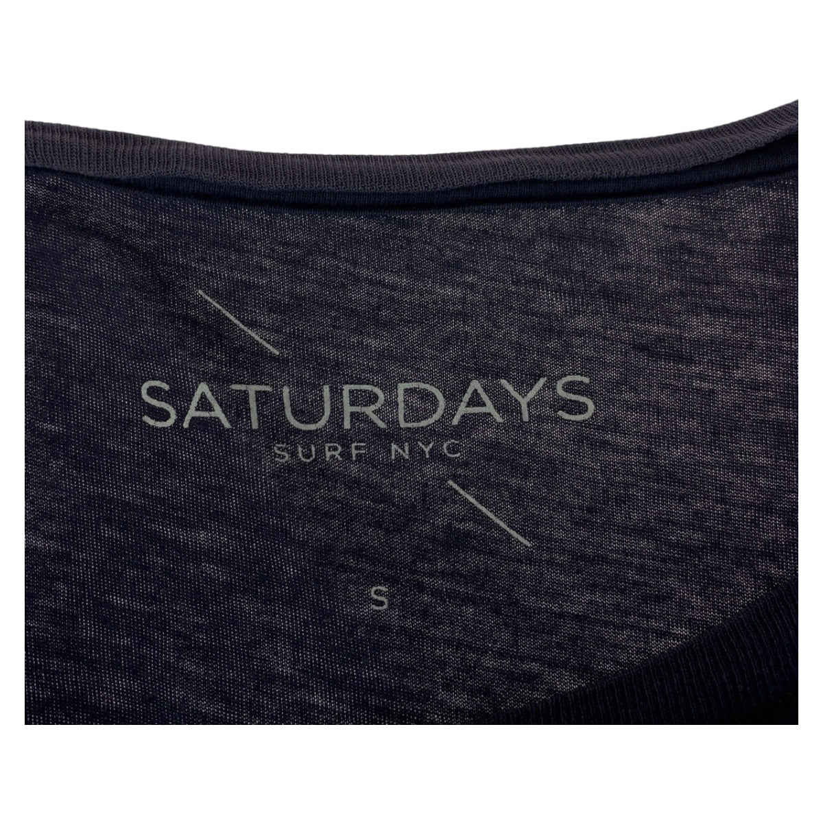 20331
SATURDAYS SURF NYC サタデーズサーフニューヨーク サイズS ネイビー ホワイト コットン 半袖Tシャツ クルーネック メンズ B3