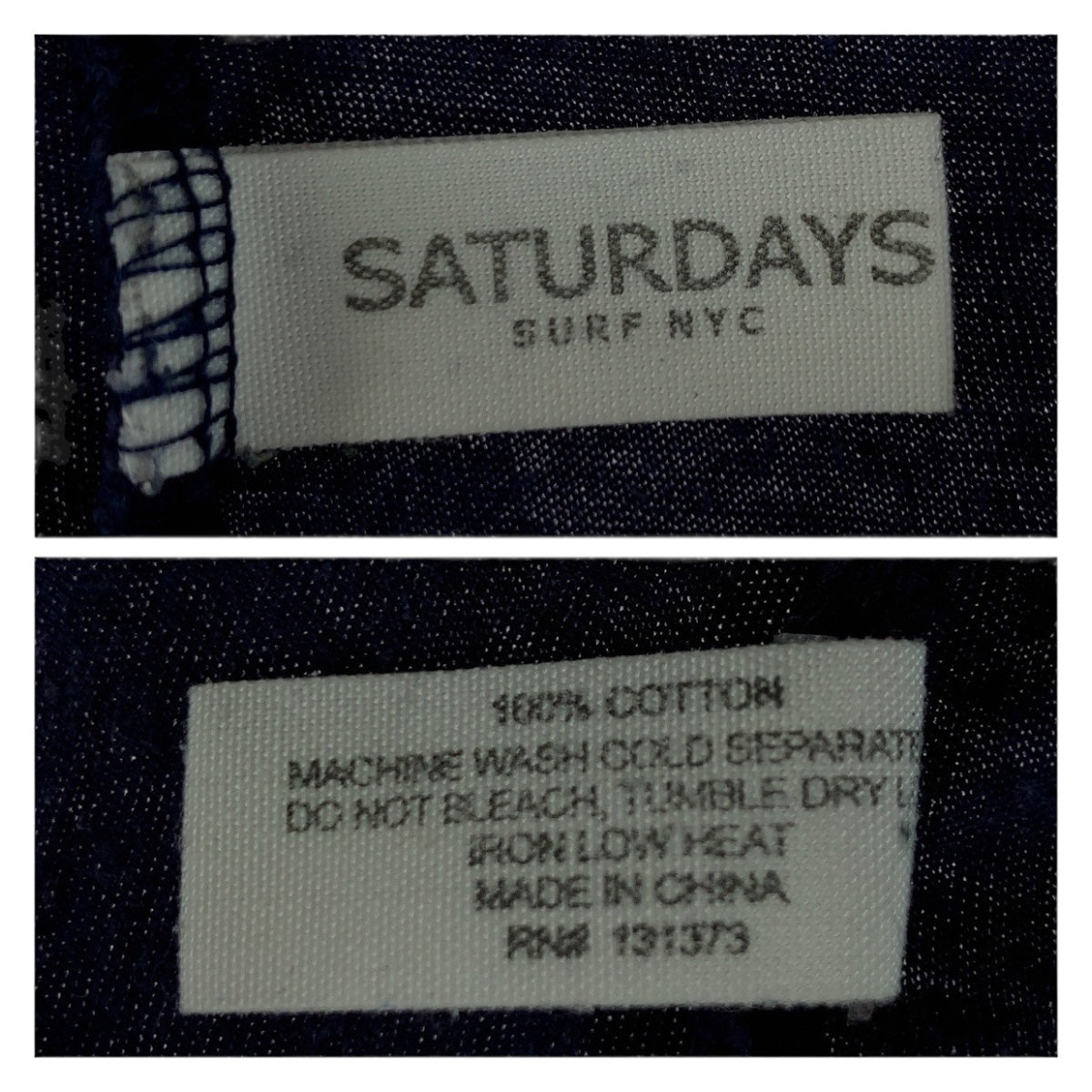 20331
SATURDAYS SURF NYC サタデーズサーフニューヨーク サイズS ネイビー ホワイト コットン 半袖Tシャツ クルーネック メンズ B3
