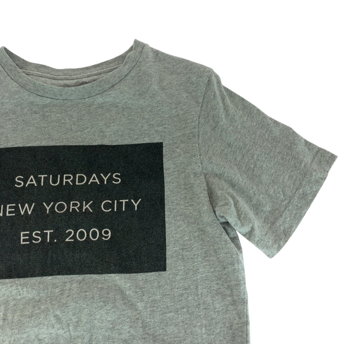 20333
SATURDAYS SURF NYC サタデーズサーフニューヨーク ロゴ サイズS グレー ブラック コットン 半袖Tシャツ クルーネック メンズ AB3