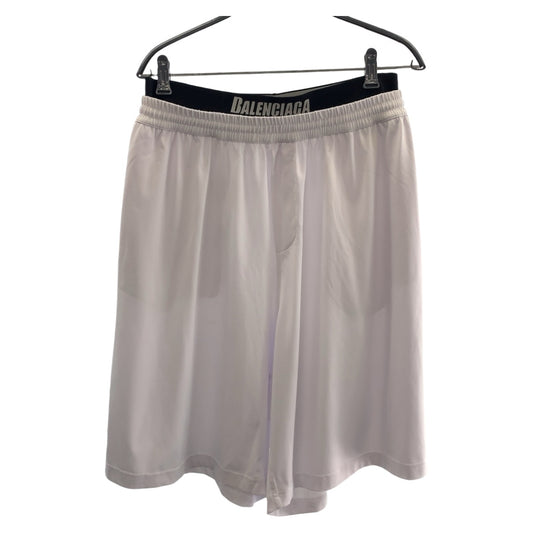 20335
BALENCIAGA バレンシアガ ロゴメッシュハーフパンツ サイズL ホワイト ブラック ポリエステル 698317 4C0B4 ショートパンツ ハーフパンツ メンズ A30
