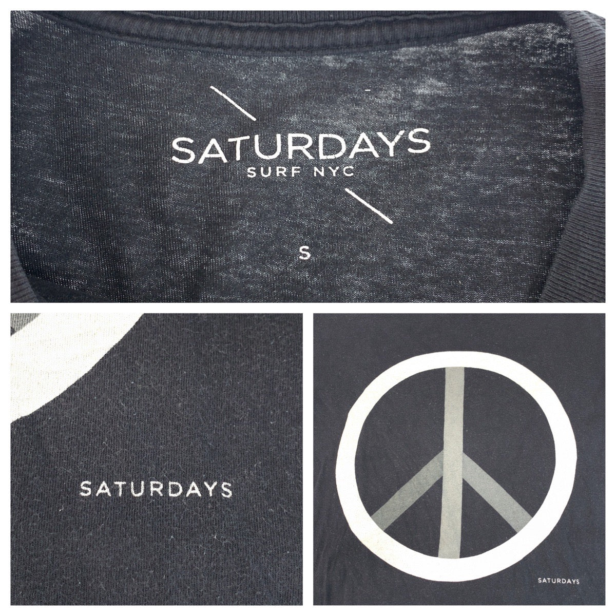 20339
SATURDAYS SURF NYC サタデーズサーフニューヨーク ブラック 黒 コットン Ｔシャツ メンズ B