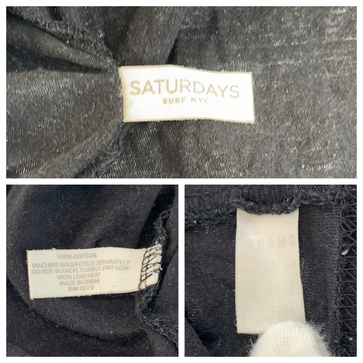 20339
SATURDAYS SURF NYC サタデーズサーフニューヨーク ブラック 黒 コットン Ｔシャツ メンズ B