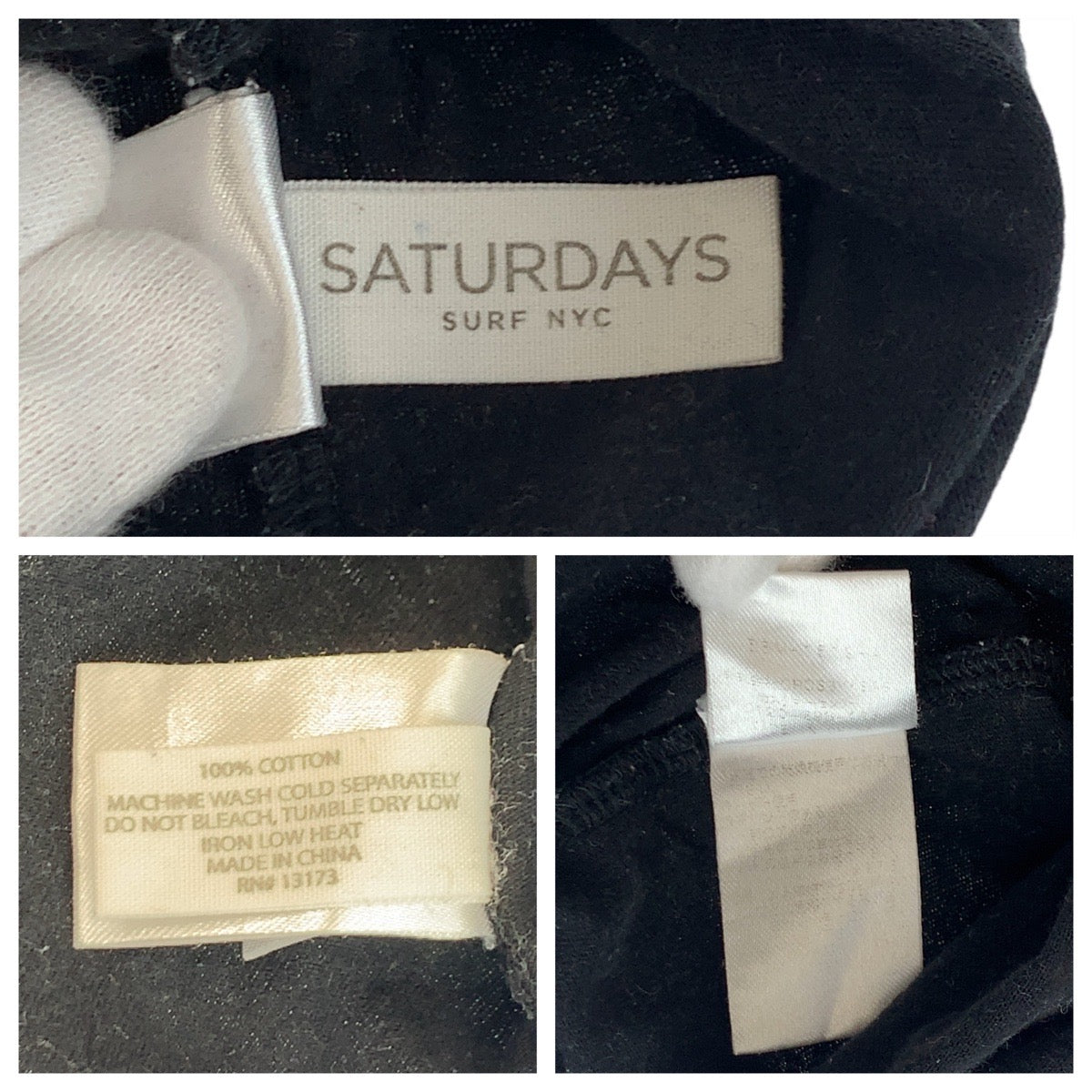 20341
SATURDAYS SURF NYC サタデーズサーフニューヨーク ブラック 黒 コットン Ｔシャツ メンズ B