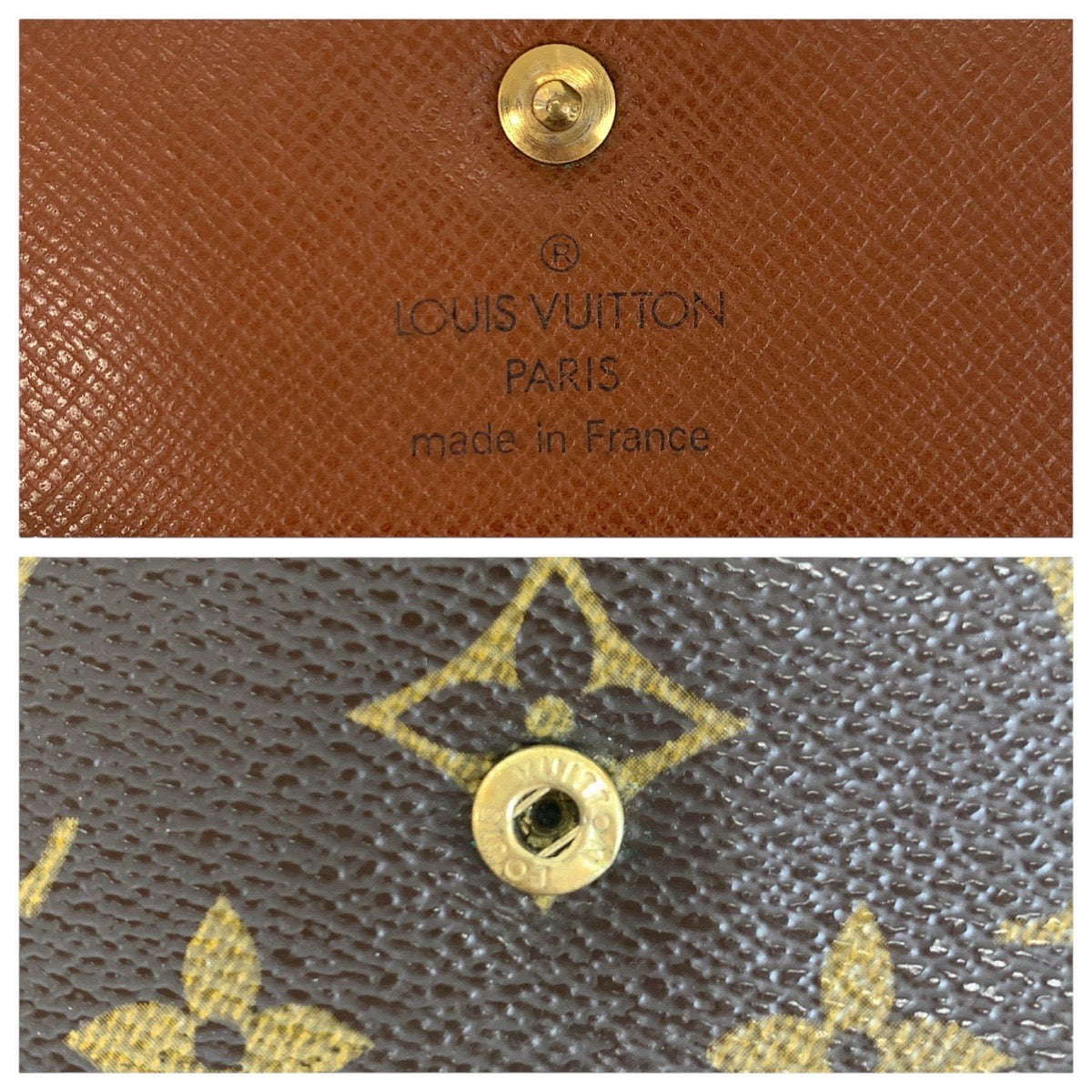 20343
LOUIS VUITTON ルイヴィトン ヴィンテージ モノグラム ポルトトレゾール エテュイ パピエ ブラウン ゴールド金具 PVC M61202 折財布 コンパクトウォレット レディース B9