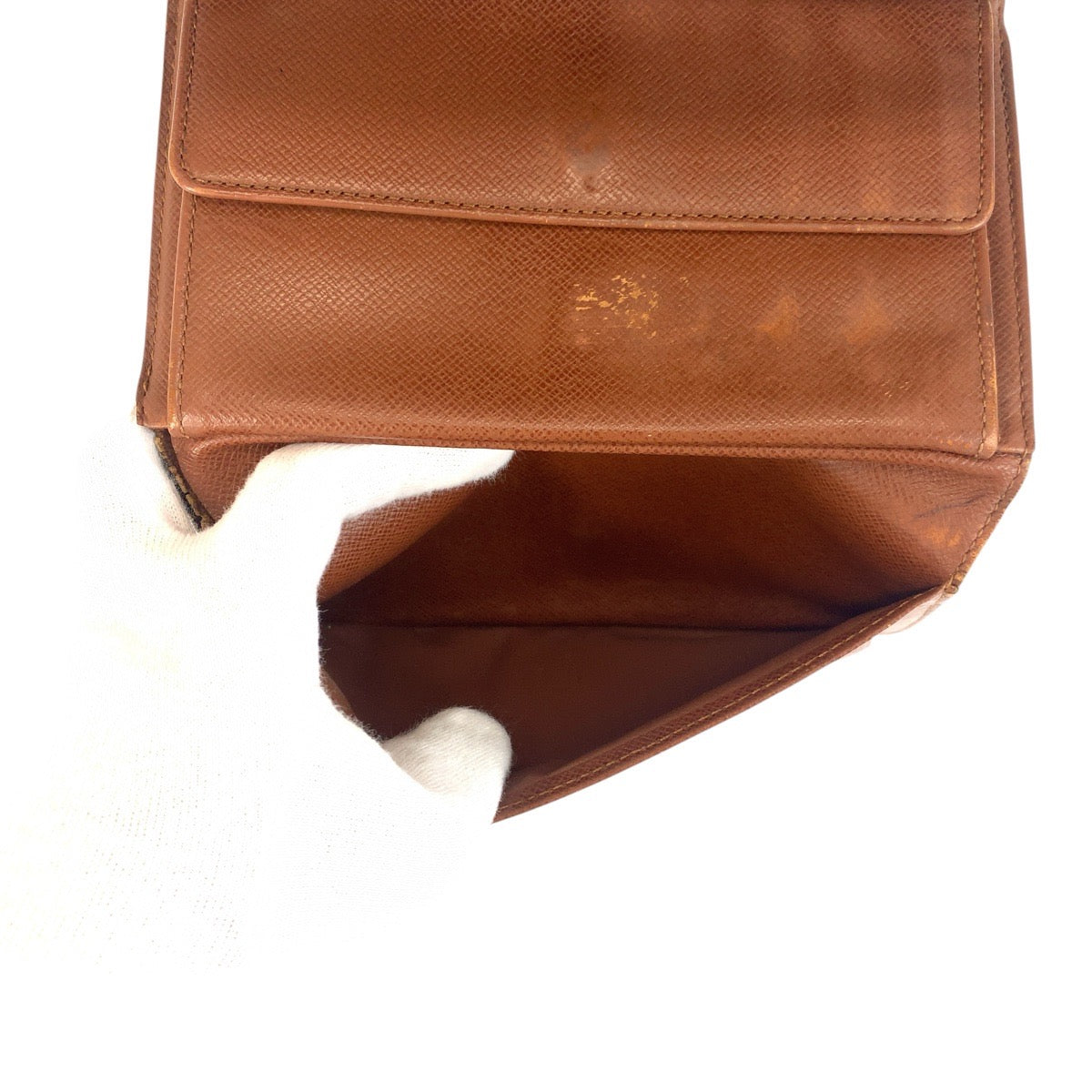 20343
LOUIS VUITTON ルイヴィトン ヴィンテージ モノグラム ポルトトレゾール エテュイ パピエ ブラウン ゴールド金具 PVC M61202 折財布 コンパクトウォレット レディース B9