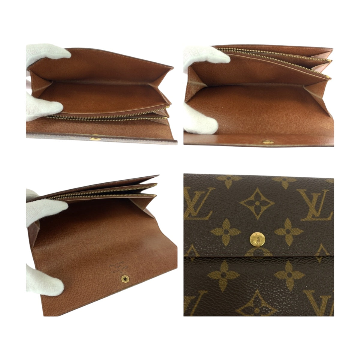 20345
LOUIS VUITTON ルイヴィトン モノグラム ポシェット ポルトモネ クレディ ブラウン ゴールド金具 PVC M61725 長財布 ロングウォレット メンズ B10
