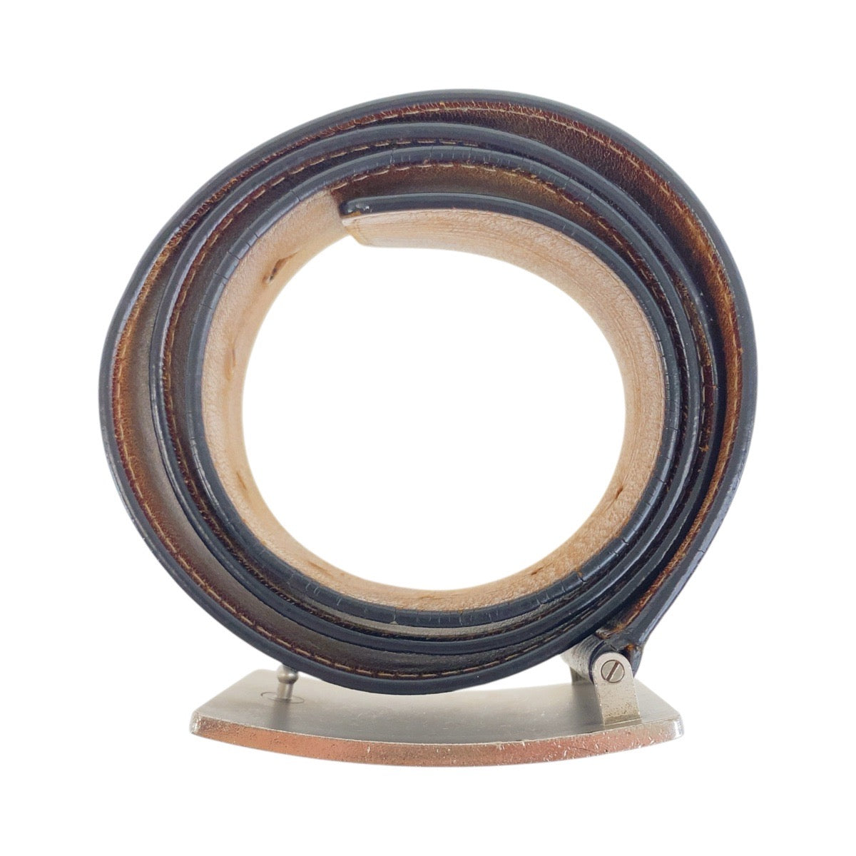 20350
LOUIS VUITTON ルイ ヴィトン サンチュール ジーンズベルト 95cm/38インチ ブラック 黒 シルバー金具 レザー / メタル M6812 ベルト メンズ AB32