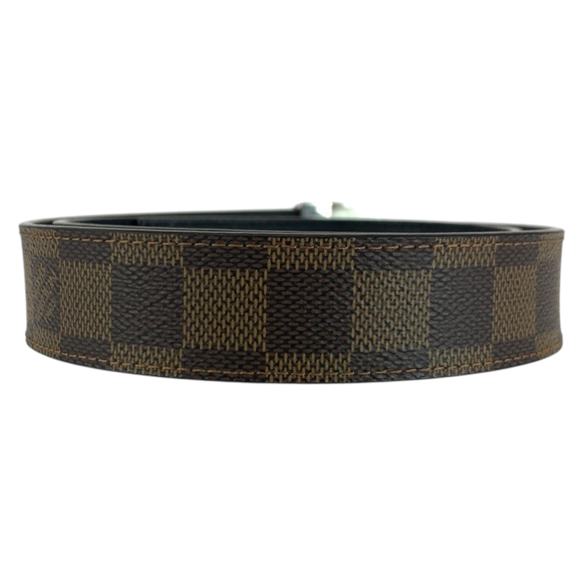 20306
LOUIS VUITTON ルイヴィトン ダミエ サンチュール キャレ 75cm/30inc ブラウン シルバー金具 PVC M6881W ベルト バックルのみ メンズ AB25