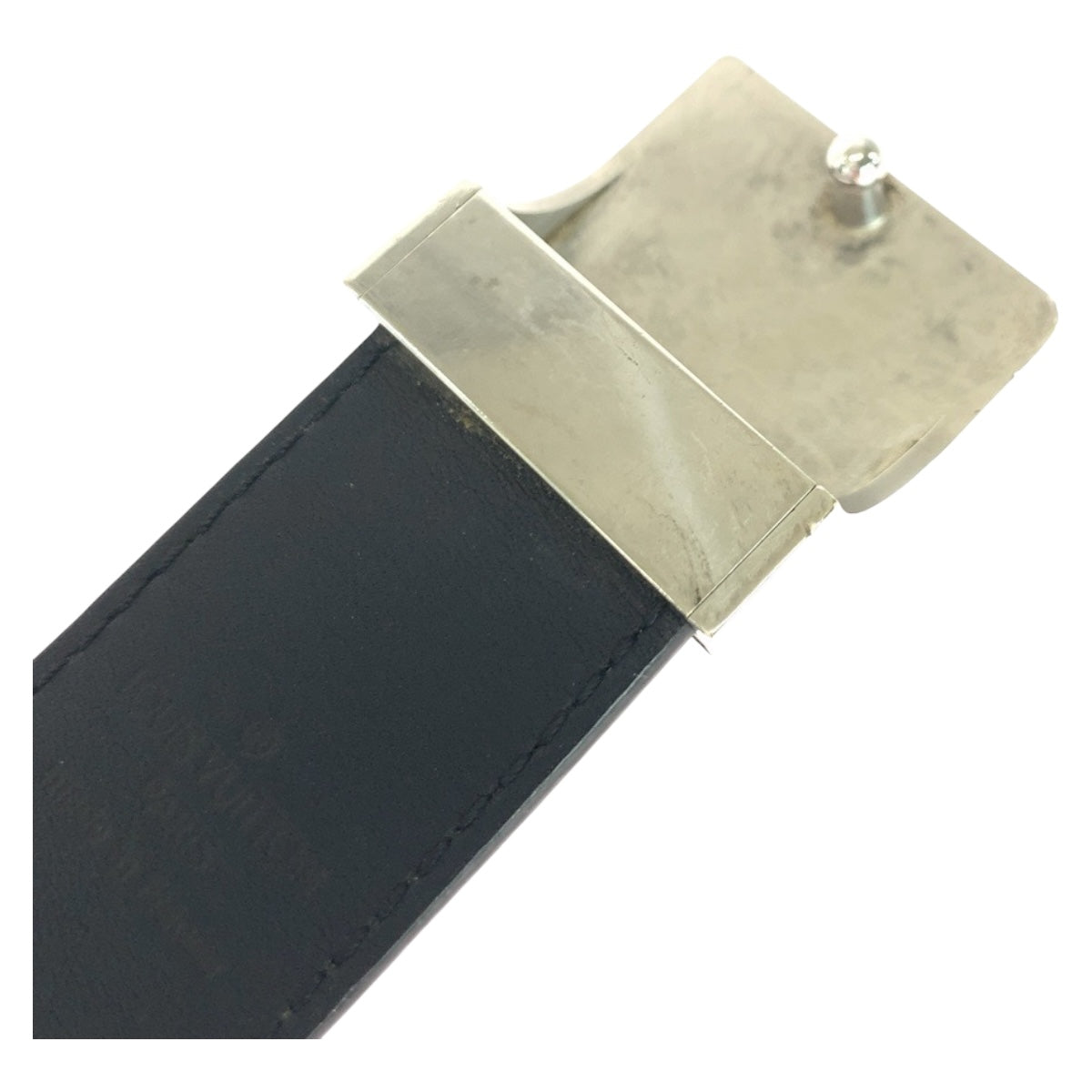 20306
LOUIS VUITTON ルイヴィトン ダミエ サンチュール キャレ 75cm/30inc ブラウン シルバー金具 PVC M6881W ベルト バックルのみ メンズ AB25