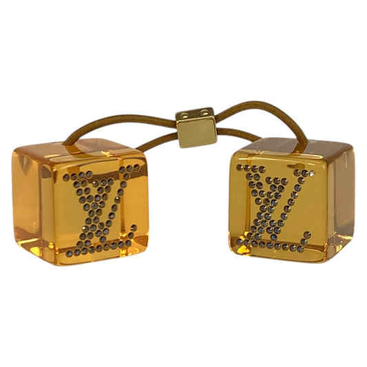 20358
LOUIS VUITTON ルイヴィトン ラインストーン オレンジ クリア ゴールド金具 プラスチック ヘアアクセサリー ヘアゴム レディース ABP7