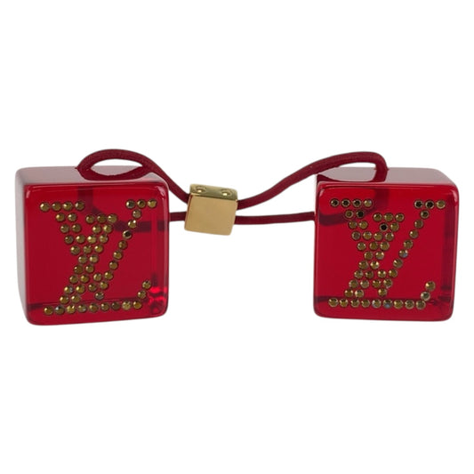 20359
LOUIS VUITTON ルイヴィトン ラインストーン レッド ゴールド金具 プラスチック ヘアアクセサリー ヘアゴム レディース A7