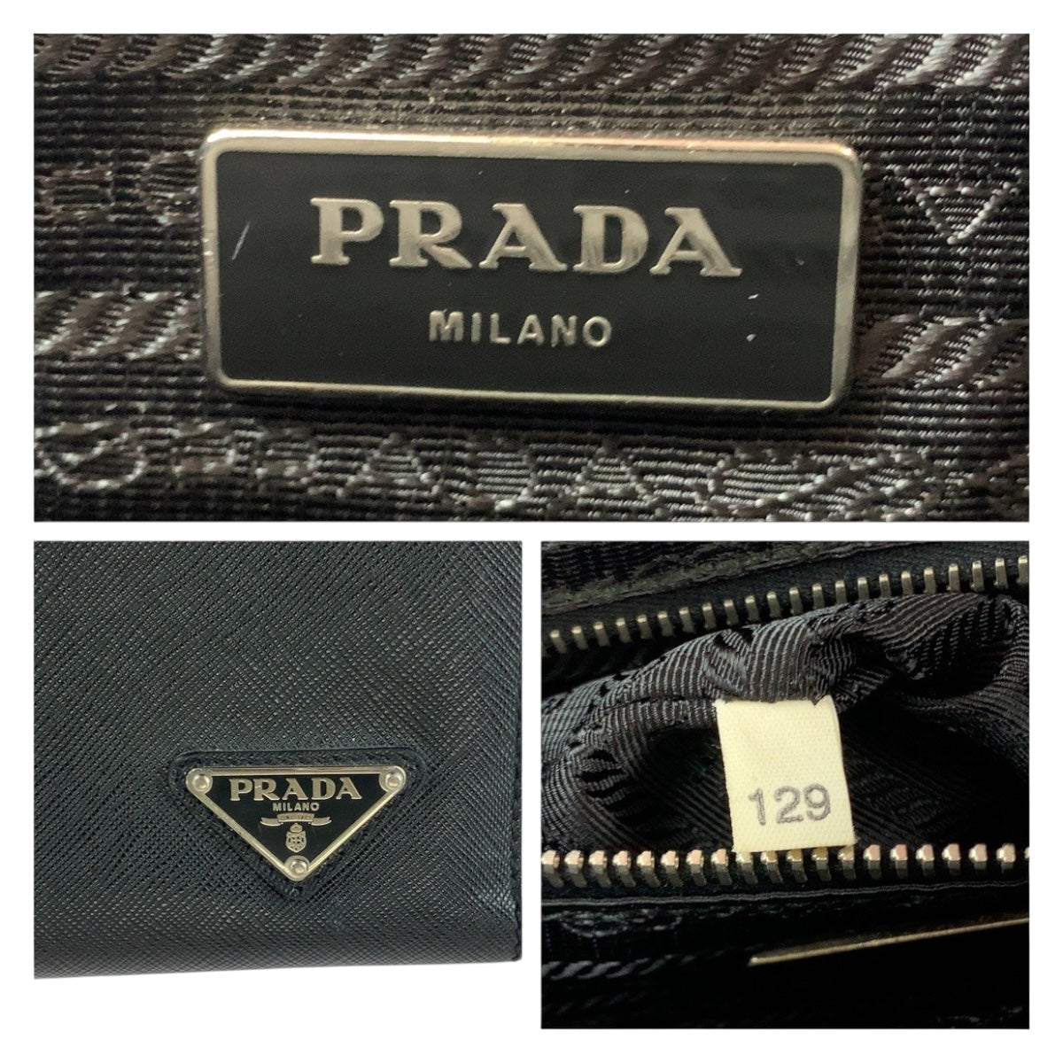 20364
PRADA プラダ サフィアーノ 三角ロゴプレート ブラック 黒 シルバー金具 レザー トートバッグ ビジネスバッグ ブリーフケース メンズ ABP72