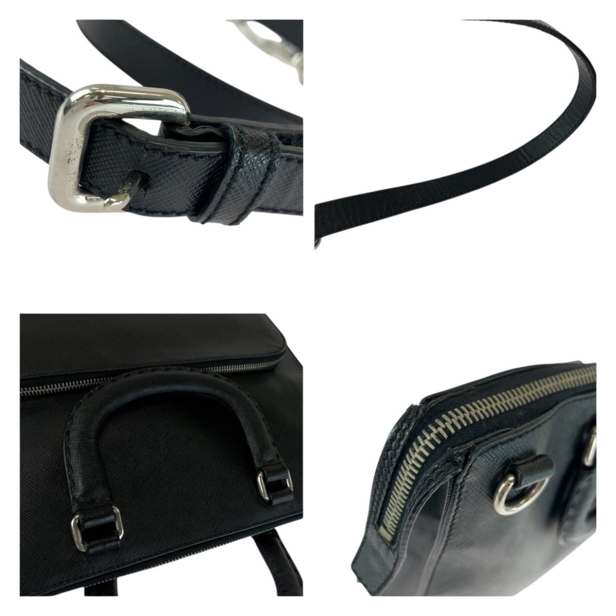 20364
PRADA プラダ サフィアーノ 三角ロゴプレート ブラック 黒 シルバー金具 レザー トートバッグ ビジネスバッグ ブリーフケース メンズ ABP72