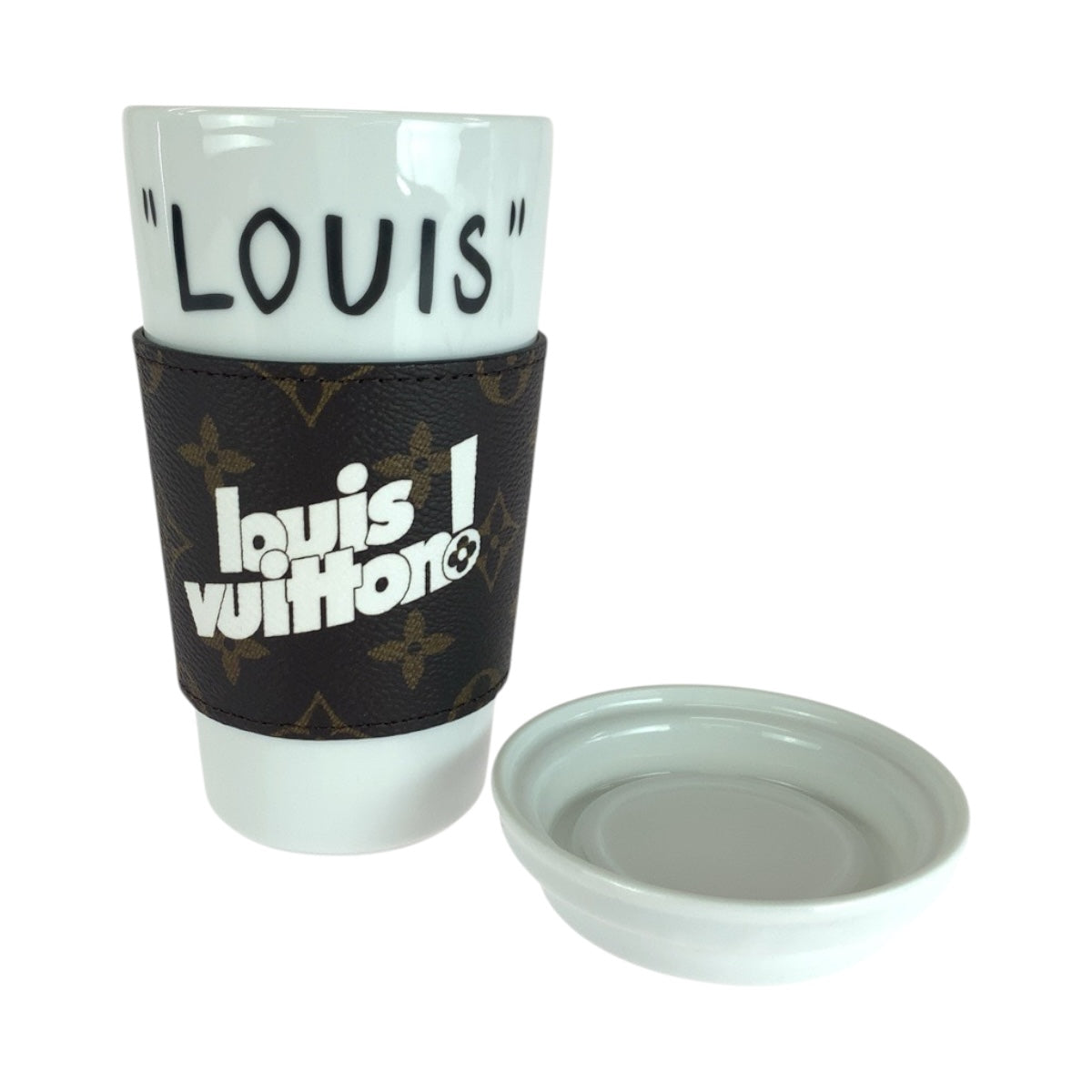 20367
LOUIS VUITTON ルイヴィトン モノグラム カップ ルイ ホワイト ブラウン 陶器 / PVC GI0653 タンブラー 小皿 メンズ A72