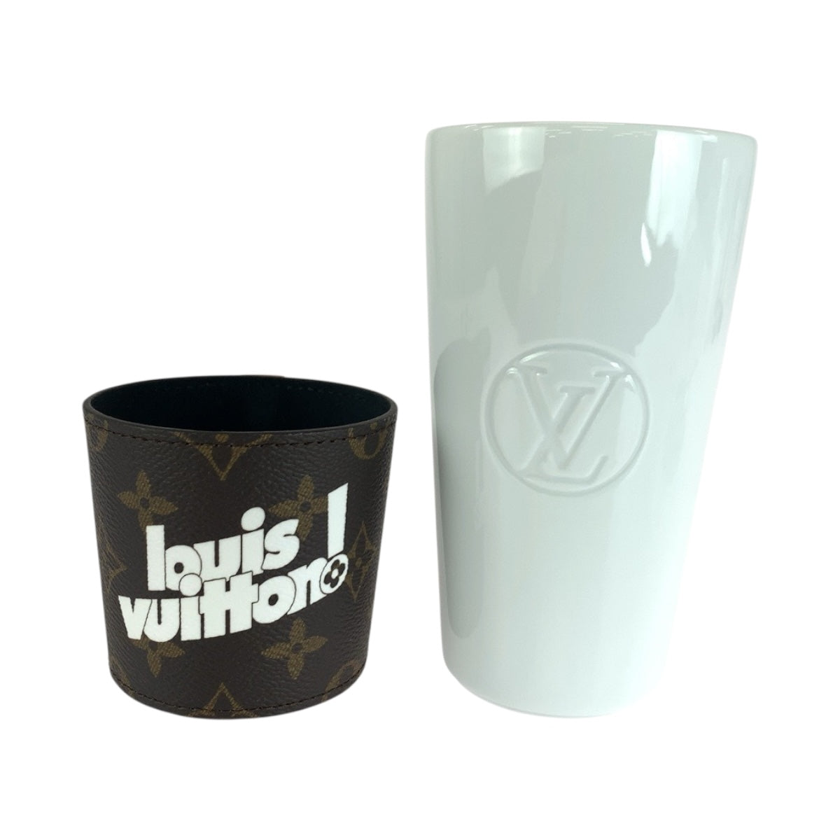 20367
LOUIS VUITTON ルイヴィトン モノグラム カップ ルイ ホワイト ブラウン 陶器 / PVC GI0653 タンブラー 小皿 メンズ A72