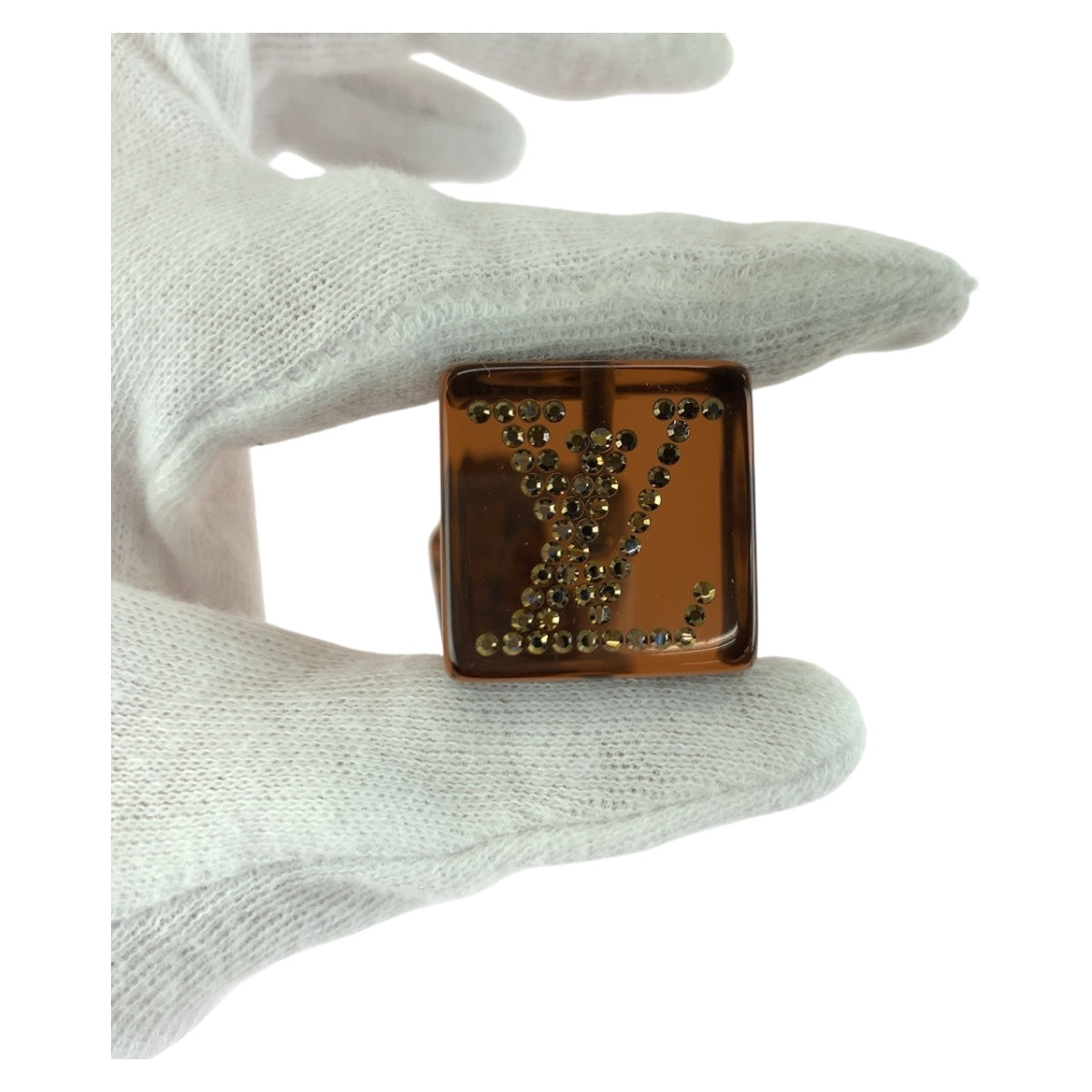 20370
LOUIS VUITTON ルイヴィトン ラインストーン ブラウン ゴールド金具 プラスチック ヘアアクセサリー ヘアゴム レディース ABP7