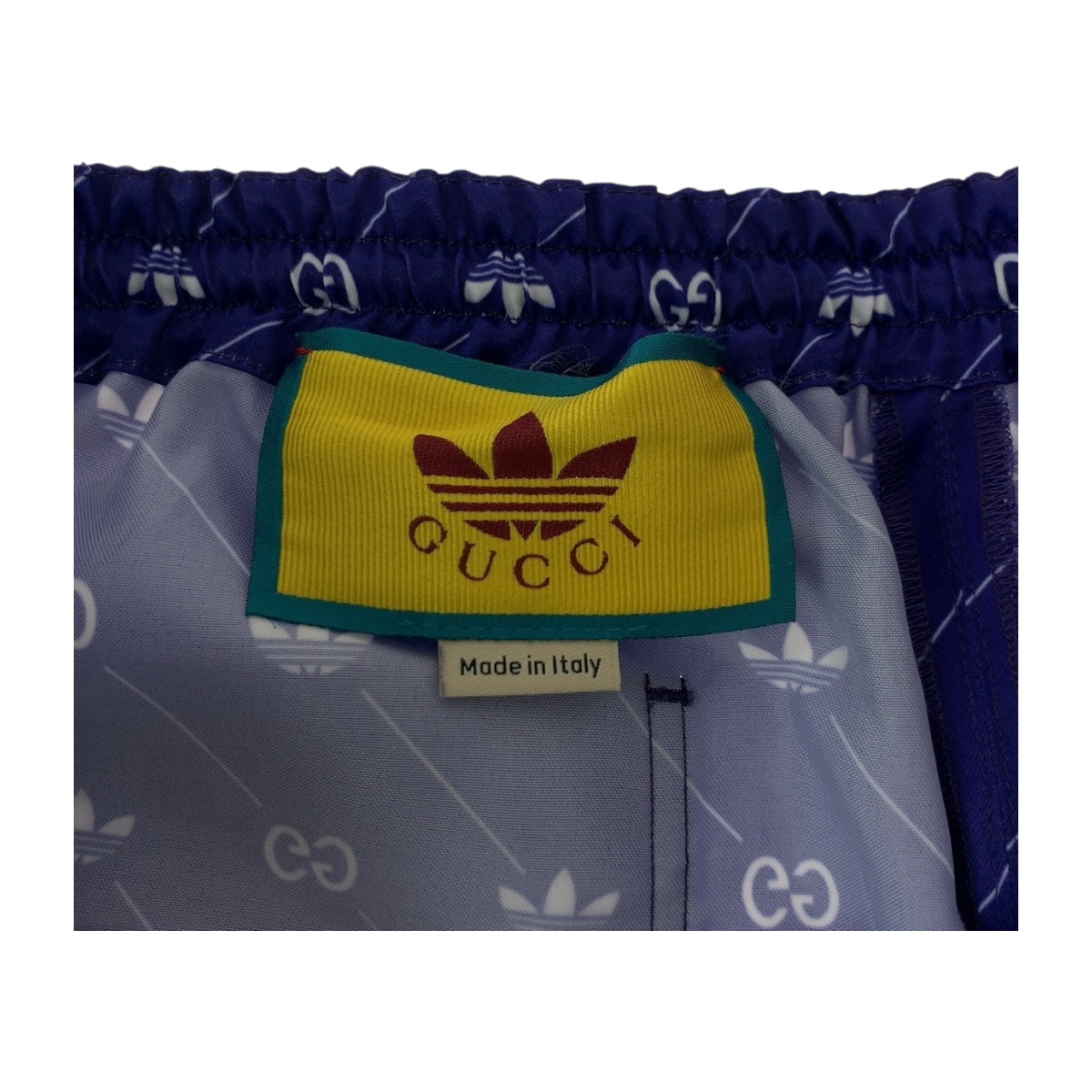 20375
GUCCI グッチ アディダス コラボ サイズ52 ブルー ホワイト ポリエステル ショートパンツ ハーフパンツ メンズ ABP