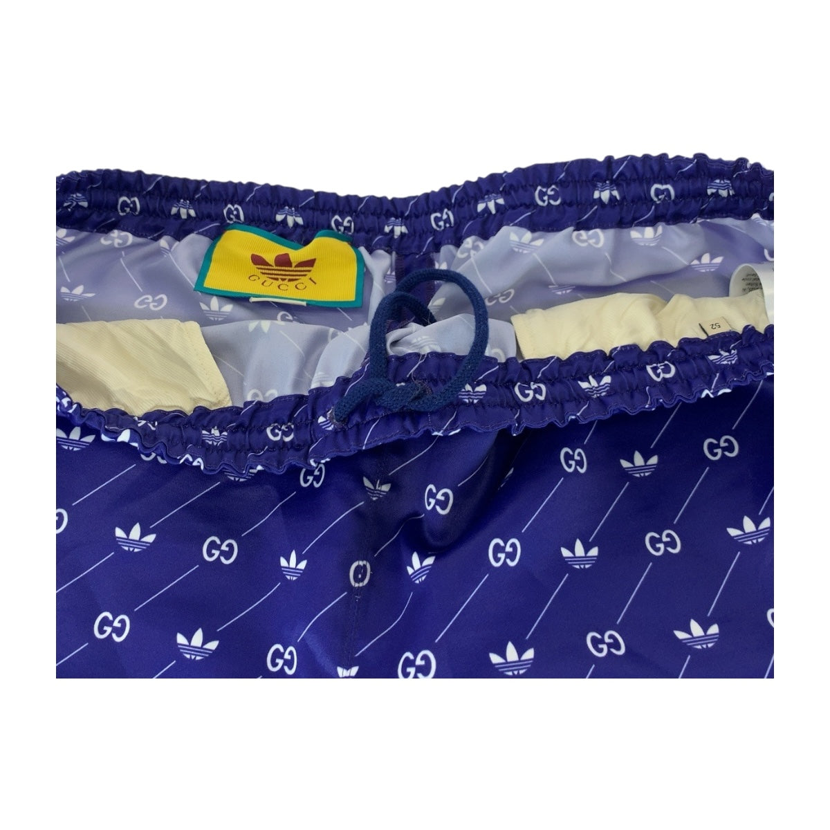 20375
GUCCI グッチ アディダス コラボ サイズ52 ブルー ホワイト ポリエステル ショートパンツ ハーフパンツ メンズ ABP
