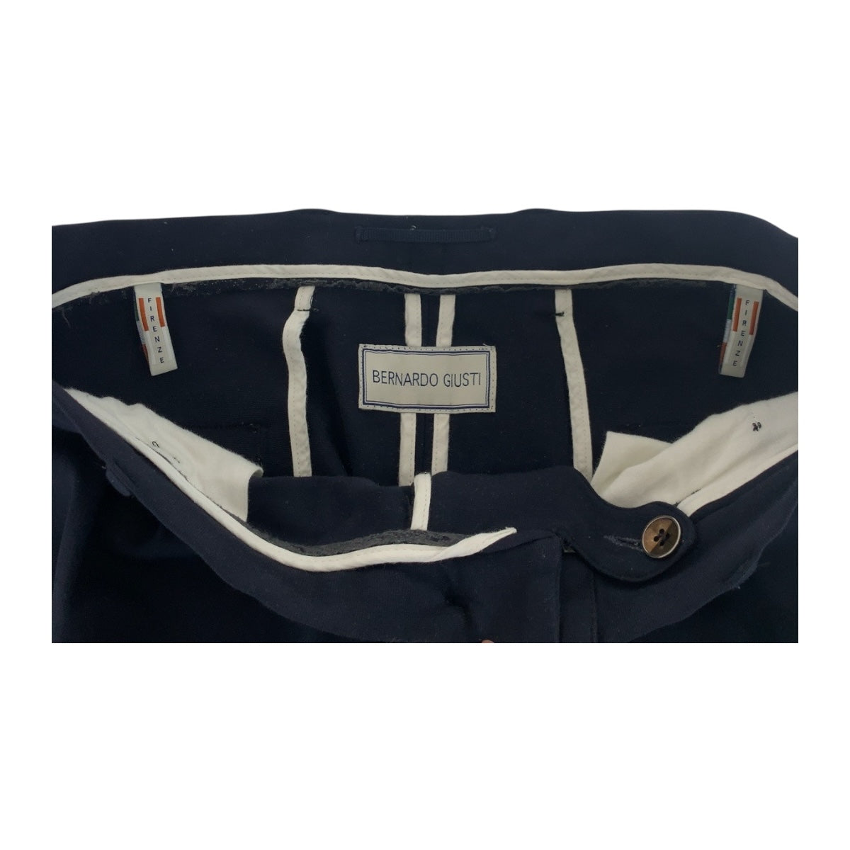 20377
BERNARDO GIUSTI ベルナルド ジュスティ サイズ48 ネイビー コットン パンツ スラックス ジャージー メンズ AB