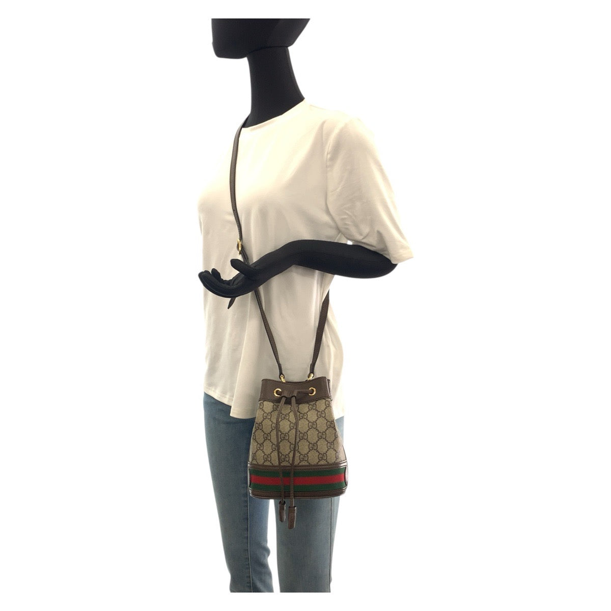 20380
GUCCI Ophidia Tassel Brown Gold Hardware GG Supreme Canvas / Leather 550620 Shoulder Bag Pochette Drawstring Women's ABP