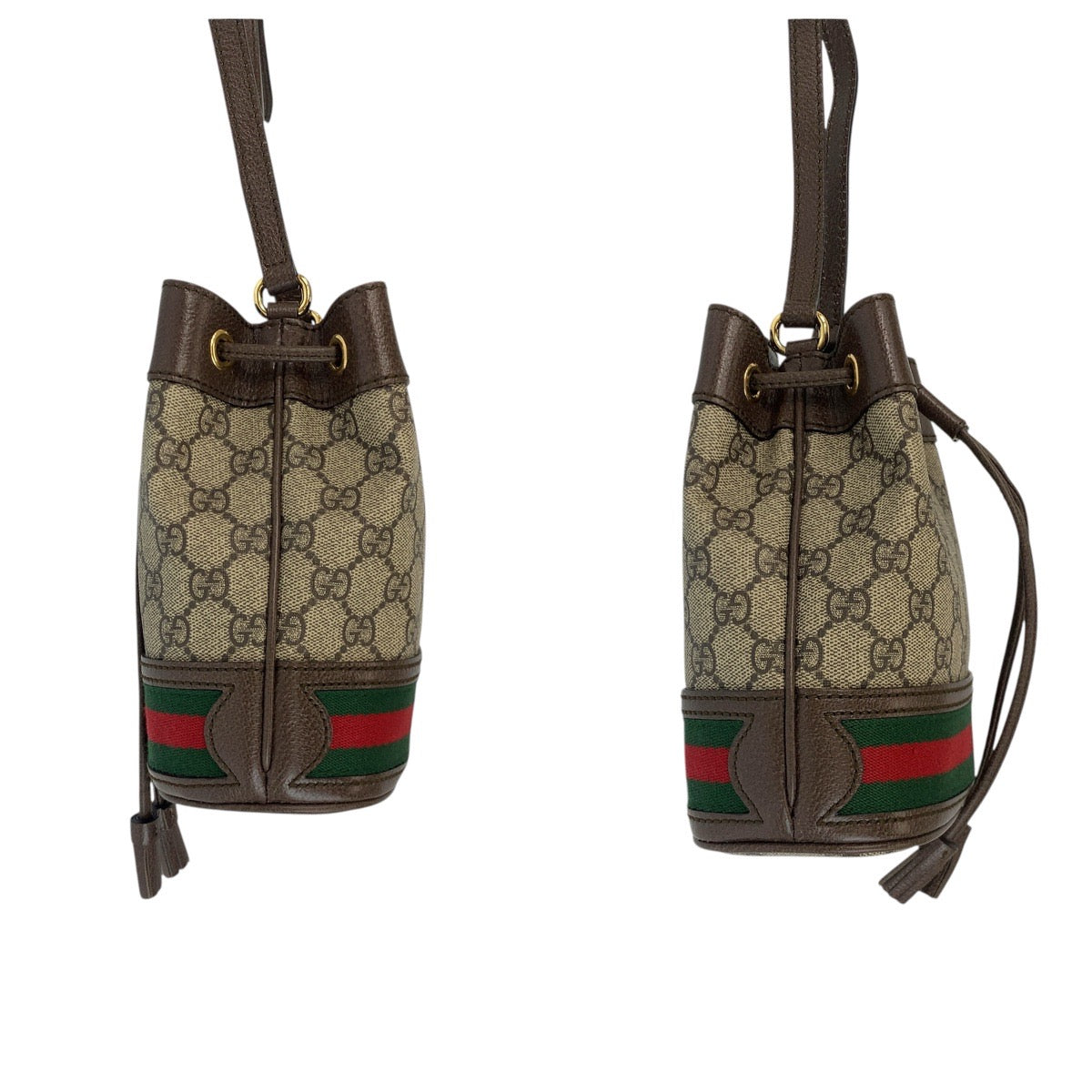 20380
GUCCI Ophidia Tassel Brown Gold Hardware GG Supreme Canvas / Leather 550620 Shoulder Bag Pochette Drawstring Women's ABP