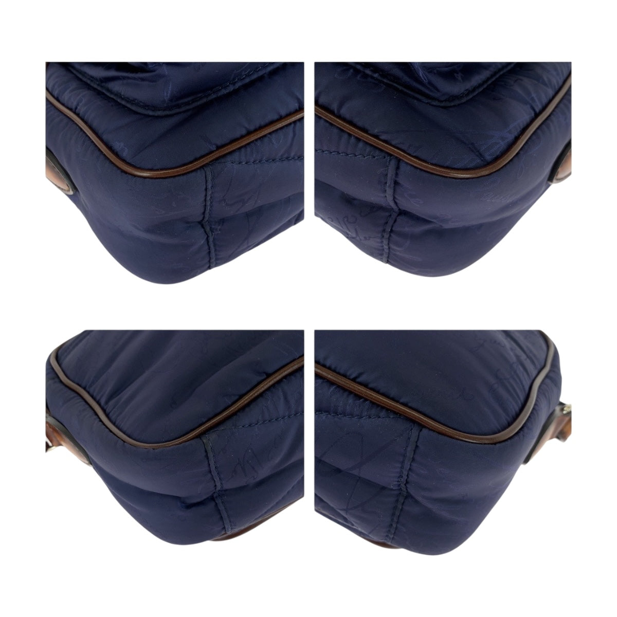 20382
Berluti ベルルッティ カリグラフィー スクリット ネイビー ブラウン シルバー金具 ナイロン / レザー ショルダーバッグ バムバッグ ボディバッグ メンズ A108