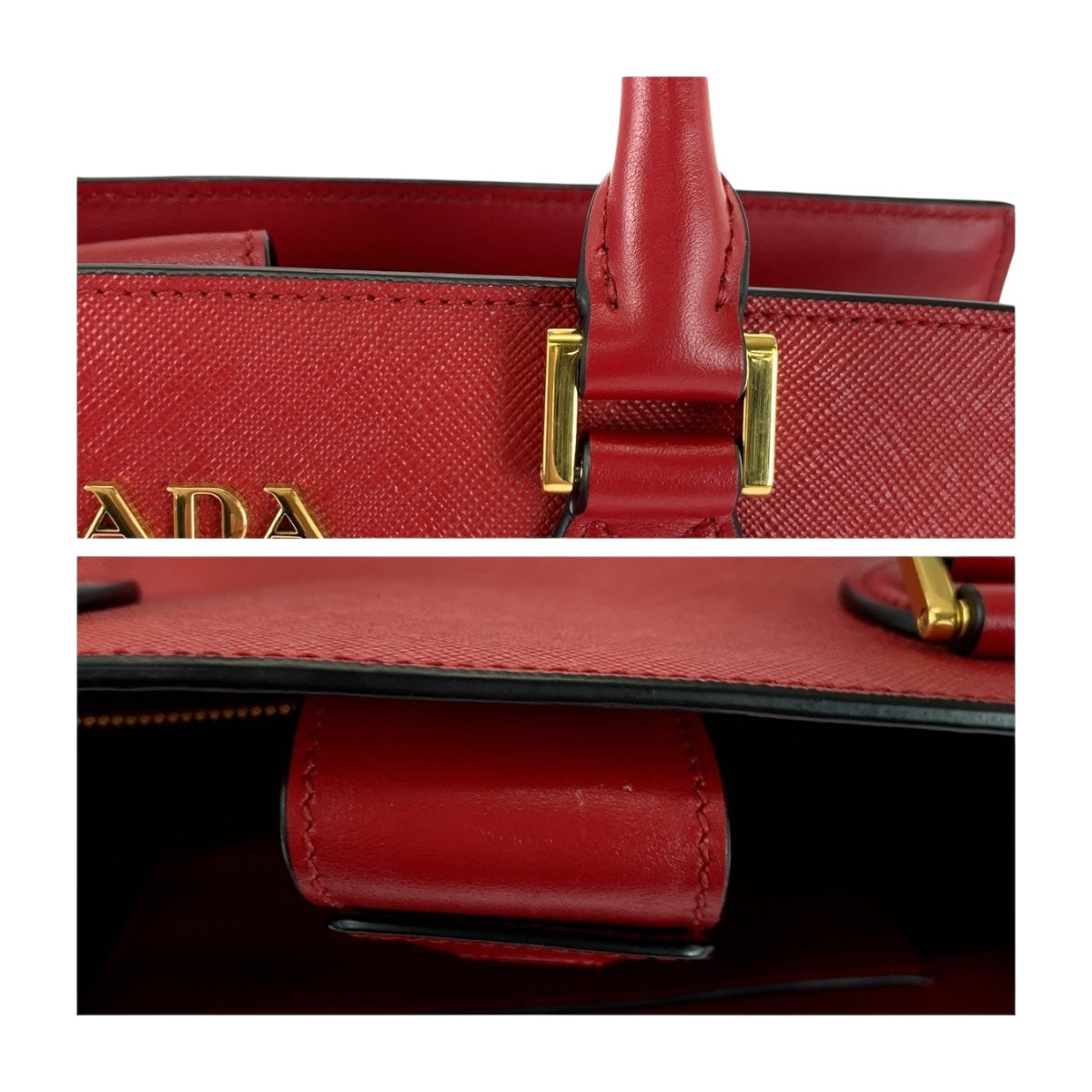 20387
PRADA プラダ サフィアーノ レッド ゴールド金具 レザー 1BA118 ハンドバッグ トートバッグ レディース A80