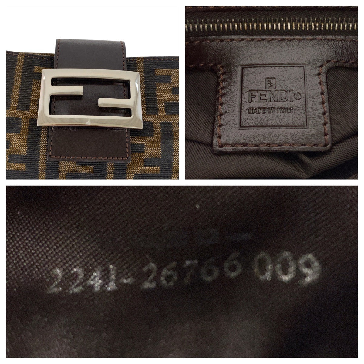 20388
FENDI Zucca Mamma Baguette Brown Silver Hardware Canvas 2241 26766 009 Shoulder Bag Handbag Women's A80
