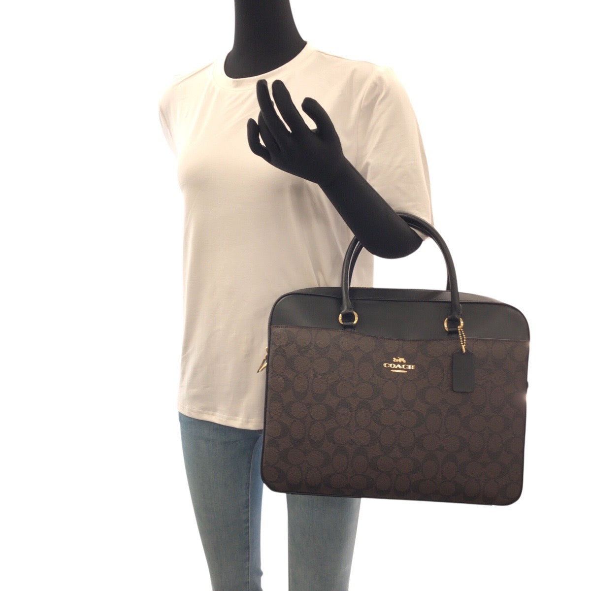 20389
COACH コーチ シグネチャー ブラウン ブラック ゴールド金具 レザー F39023 ビジネスバッグ ブリーフケース 男女兼用 レディース S24