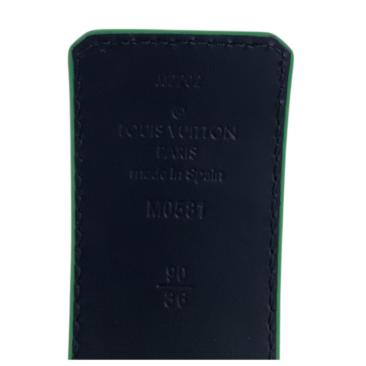 20390
LOUIS VUITTON ルイヴィトン サンチュール 90cm,36インチ グリーン グリーン金具 レザー M0581 ベルト メンズ A55