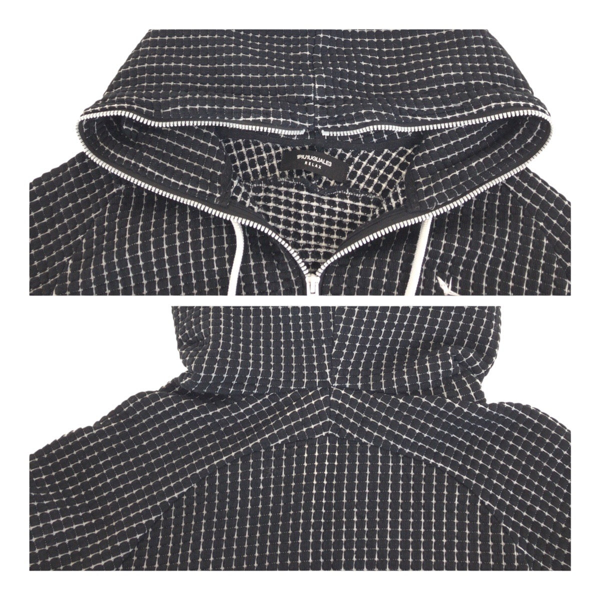 20392
1piu1uguale3 RELAX ウノピゥウノウグァーレトレ リラックス サイズXL ブラック ホワイト ポリエステル / コットン パーカー 長袖 フーディー メンズ A