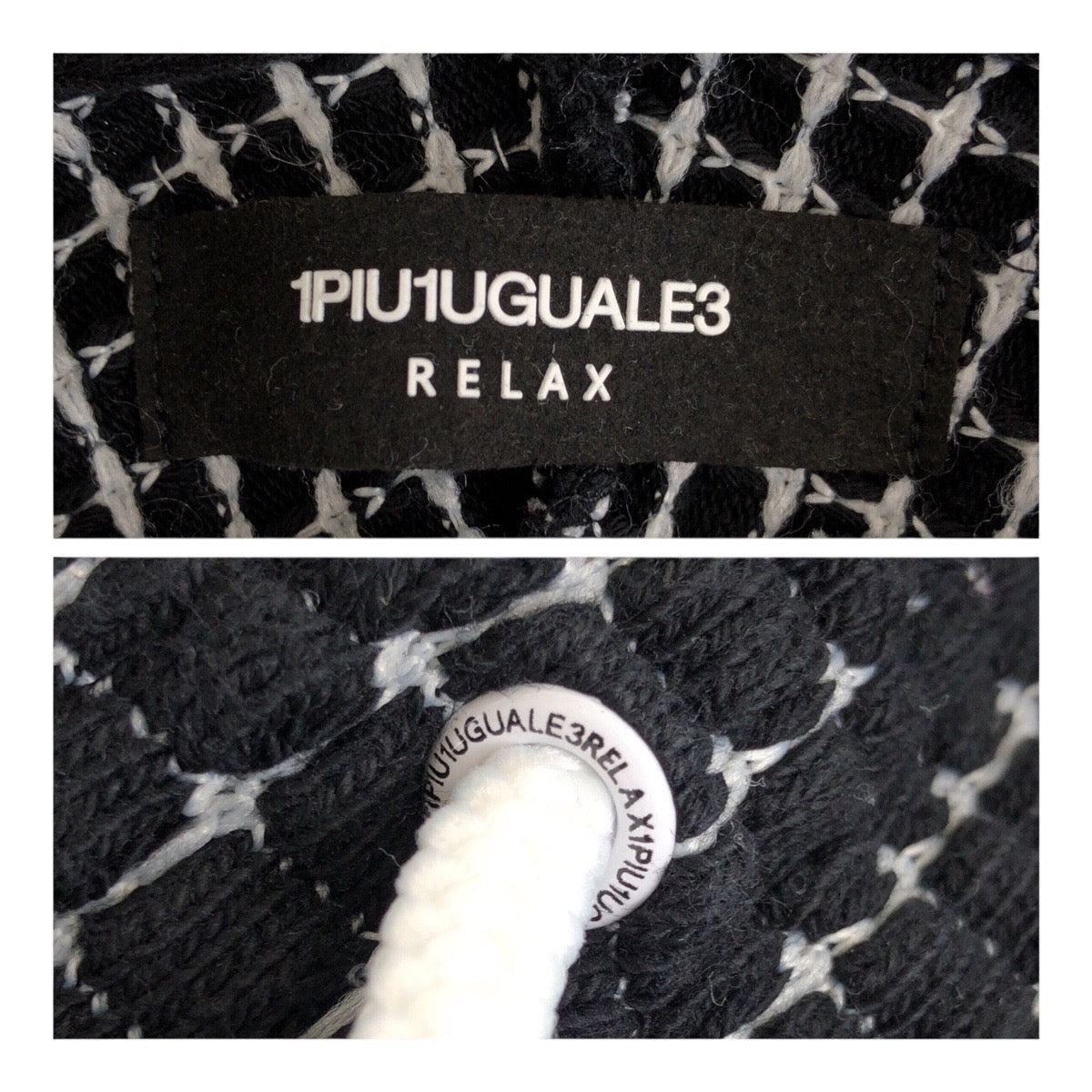 20392
1piu1uguale3 RELAX ウノピゥウノウグァーレトレ リラックス サイズXL ブラック ホワイト ポリエステル / コットン パーカー 長袖 フーディー メンズ A