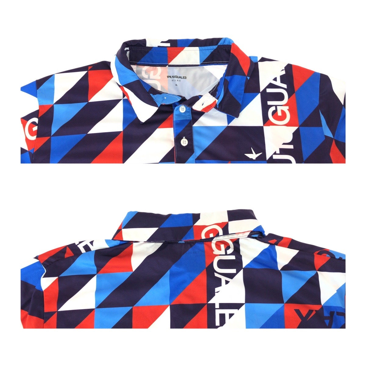 20394
1piu1uguale3 RELAX ウノピゥウノウグァーレトレ リラックス ゴルフ サイズXL ブルー レッド ホワイト ポリエステル / ポリウレタン ポロシャツ 半袖Ｔシャツ メンズ ABP