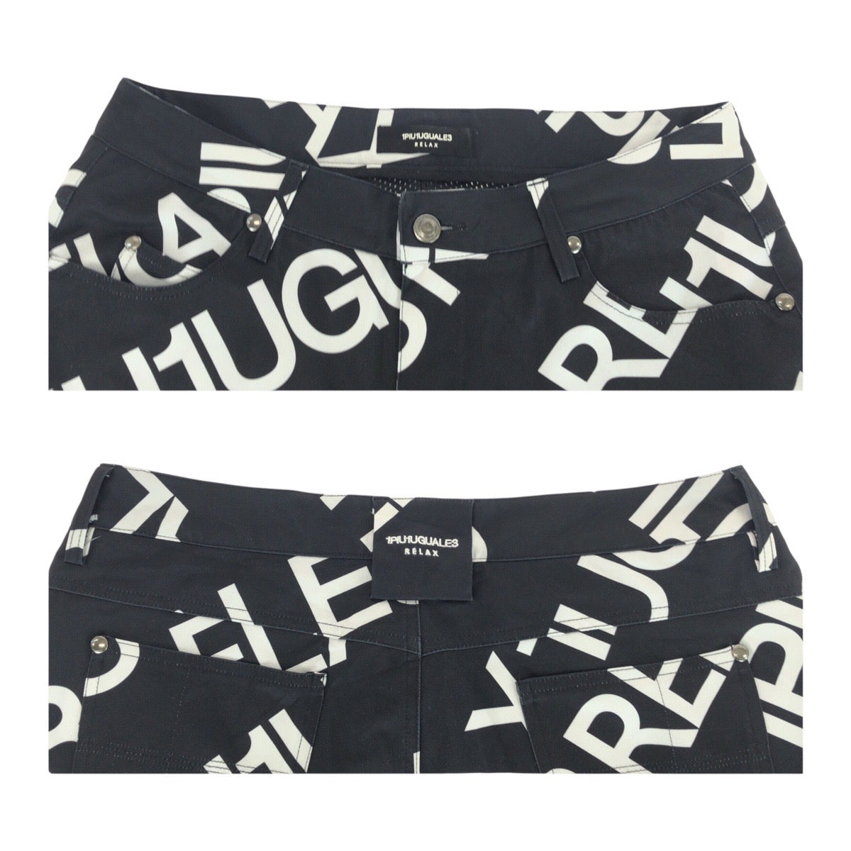 20397
1piu1uguale3 RELAX ウノピゥウノウグァーレトレ リラックス ゴルフ サイズXL ブラック ホワイト ポリエステル ショートパンツ ハーフパンツ メンズ AB