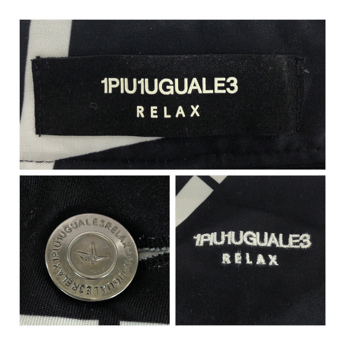 20397
1piu1uguale3 RELAX ウノピゥウノウグァーレトレ リラックス ゴルフ サイズXL ブラック ホワイト ポリエステル ショートパンツ ハーフパンツ メンズ AB