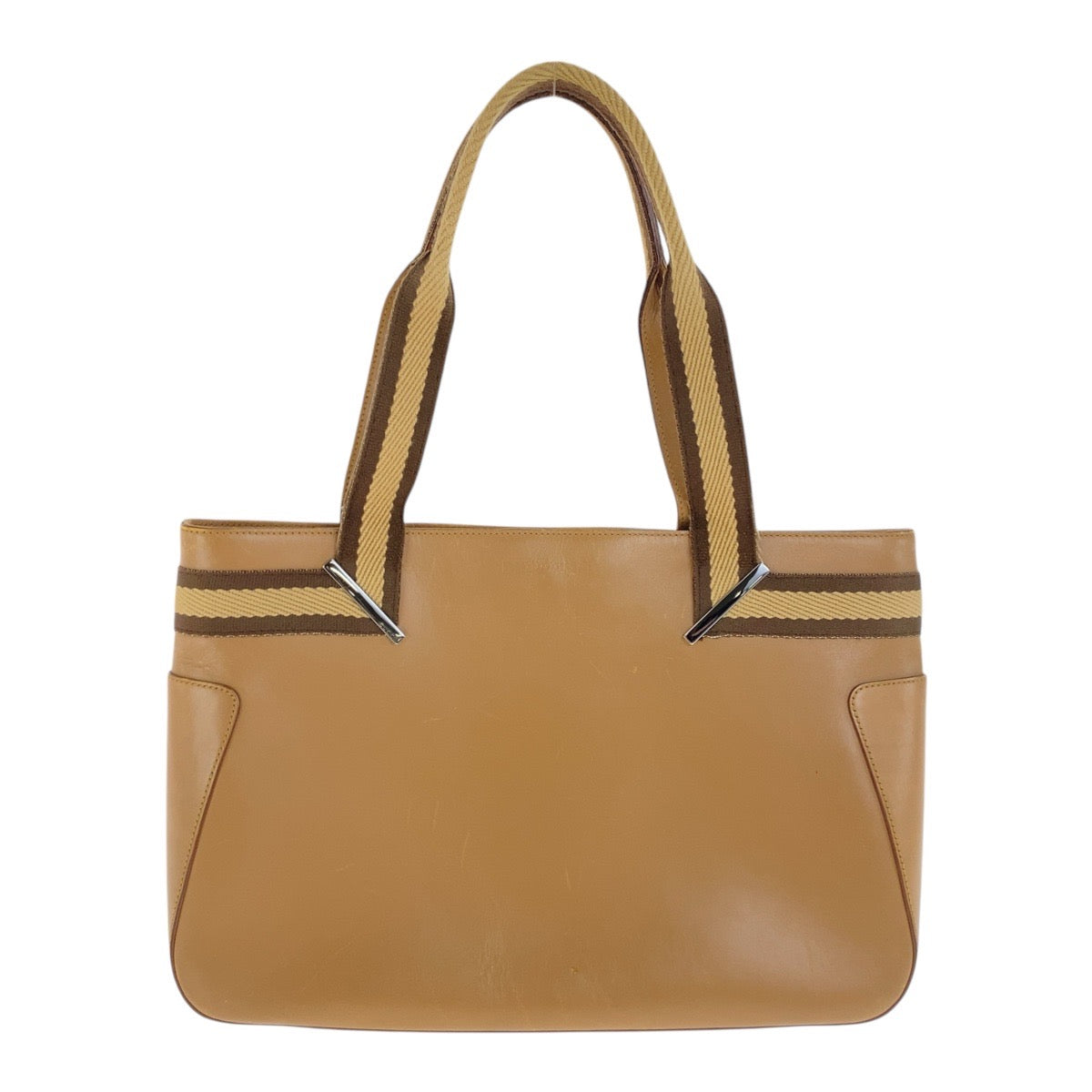 20400
GUCCI Sherry Beige Brown Silver Hardware Leather 73983 Tote Bag Shoulder Bag Women's AB25