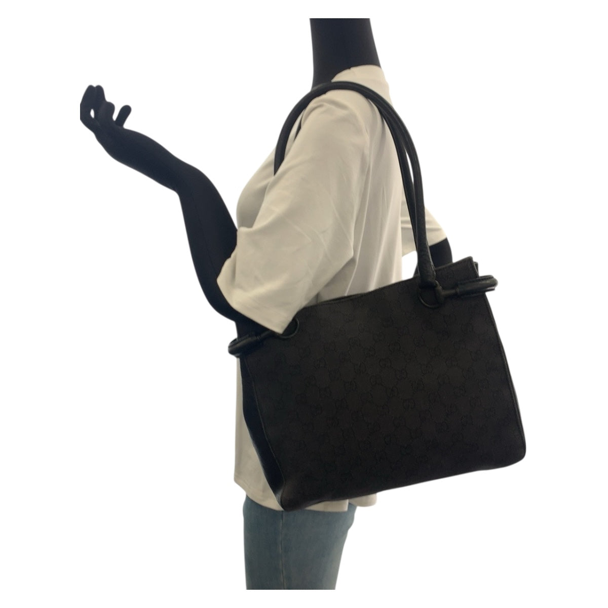 20401
GUCCI Black GG Canvas 101971 Tote Bag Shoulder Bag Ladies AB25