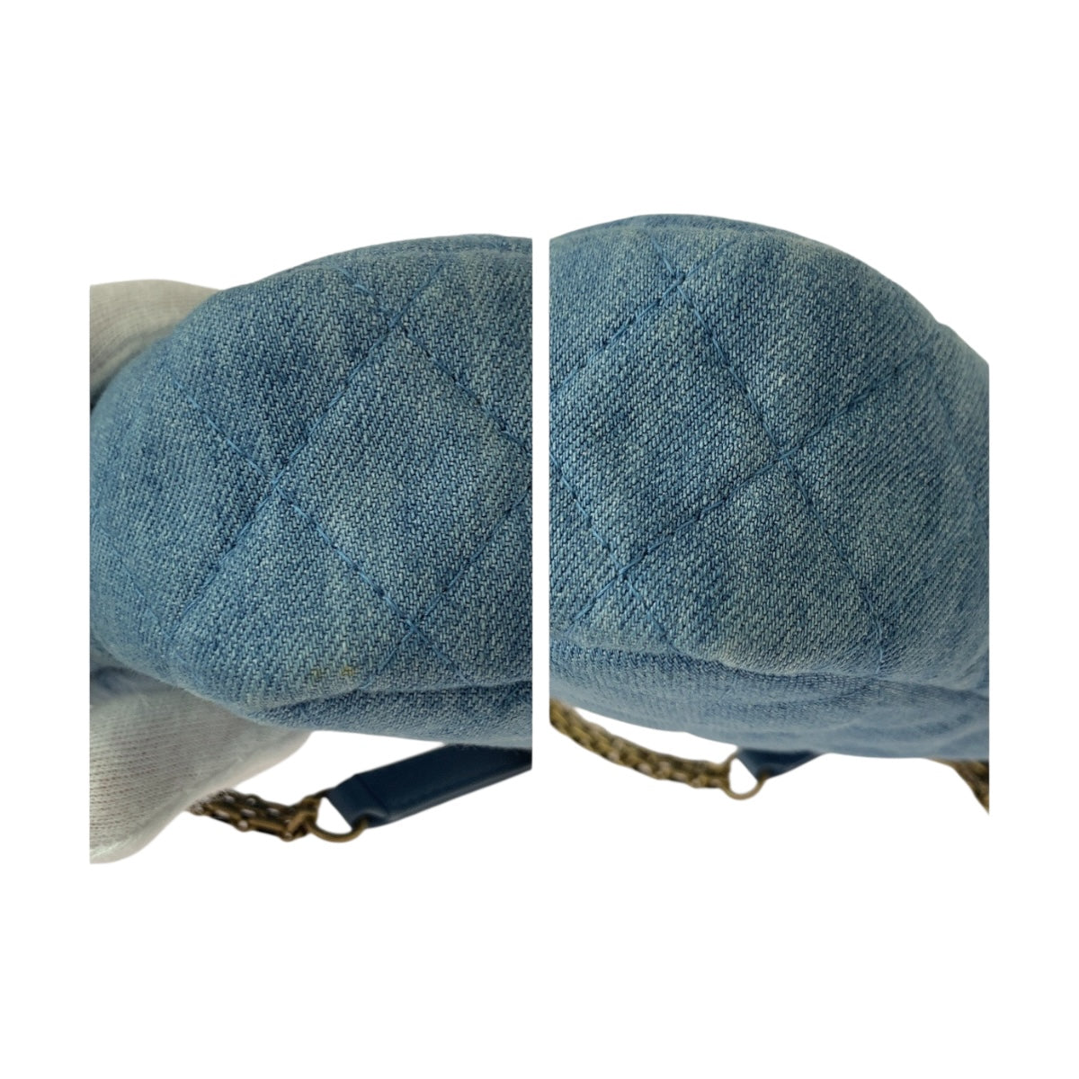 20406
CHANEL シャネル 2.55 キルティング ブルー ゴールド金具 デニム ショルダーバッグ ポシェット レディース A300