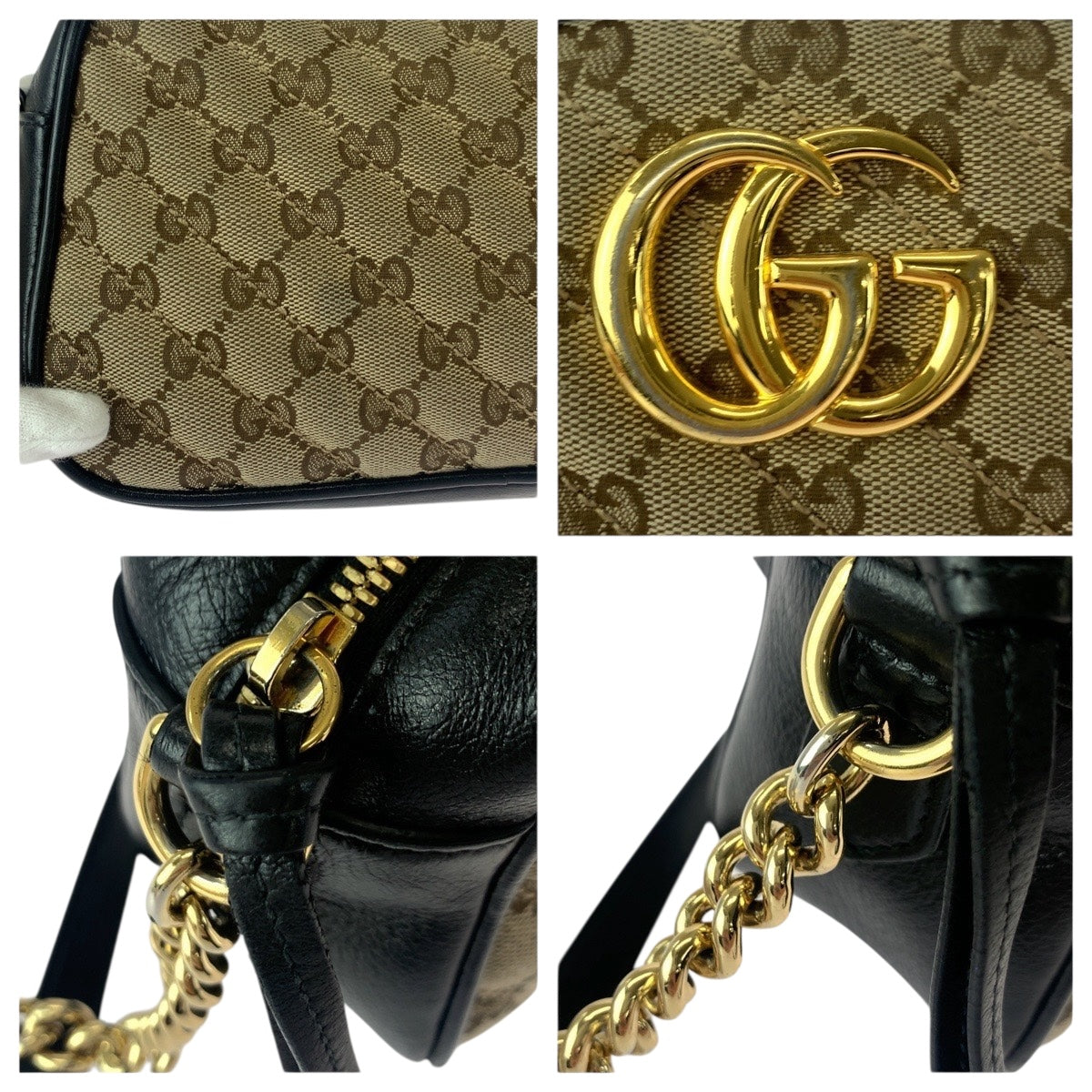 20408
GUCCI GG Marmont Quilted Beige Brown Gold Hardware GG Canvas 447632 Shoulder Bag Ladies ABP85