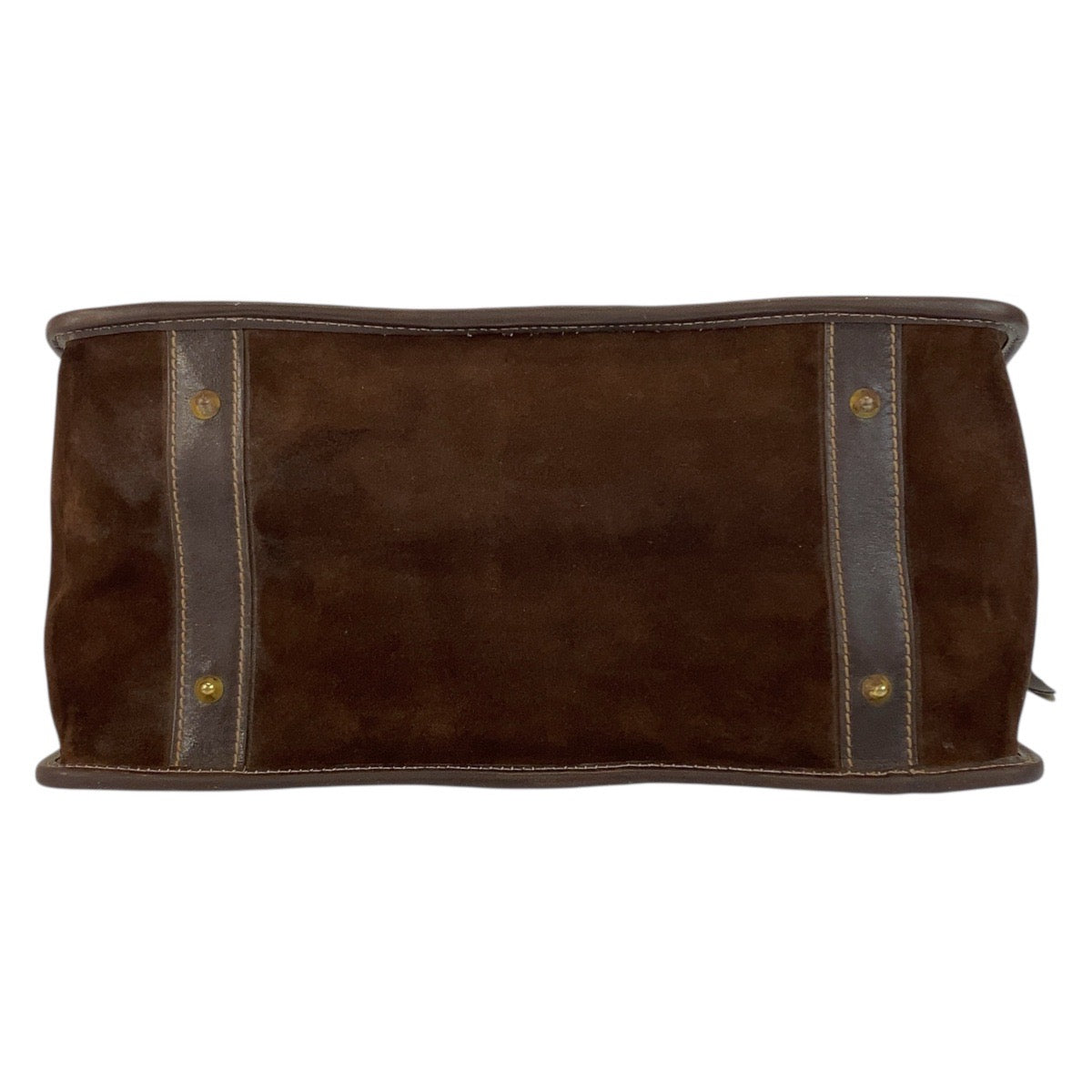 20411
GUCCI Vintage Sherry Line Brown Gold Hardware Suede / Leather Handbag Tote Bag Shoulder Bag 2way Women's AB42