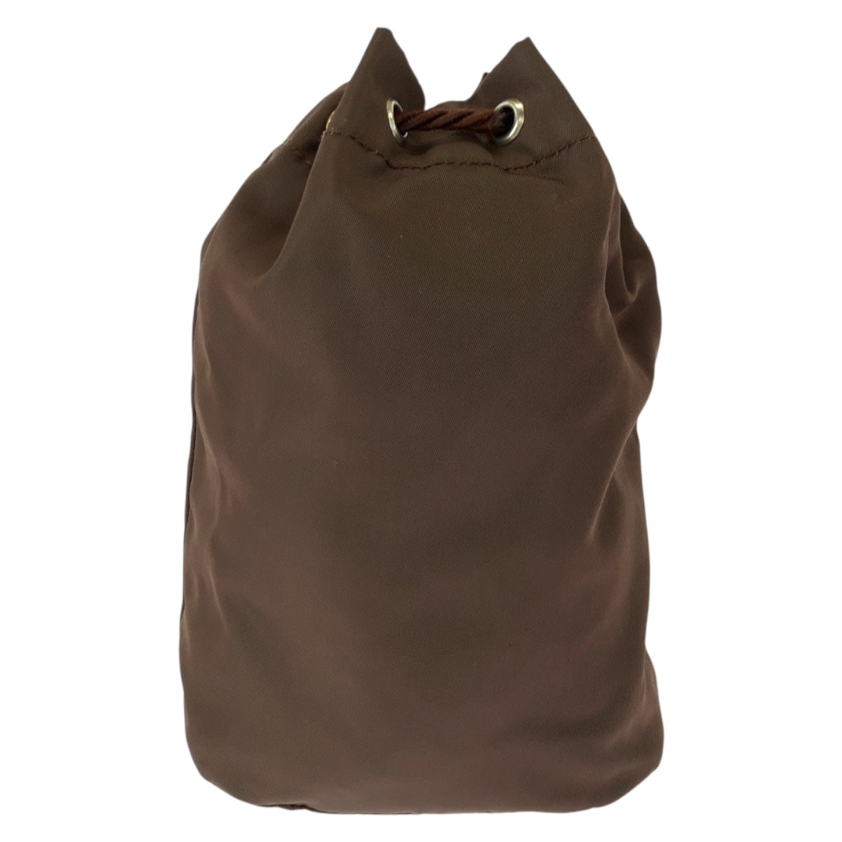 20412
PRADA プラダ テスート ロゴ ブラウン ゴールド金具 ナイロン ポーチ 巾着ポーチ レディース AB28