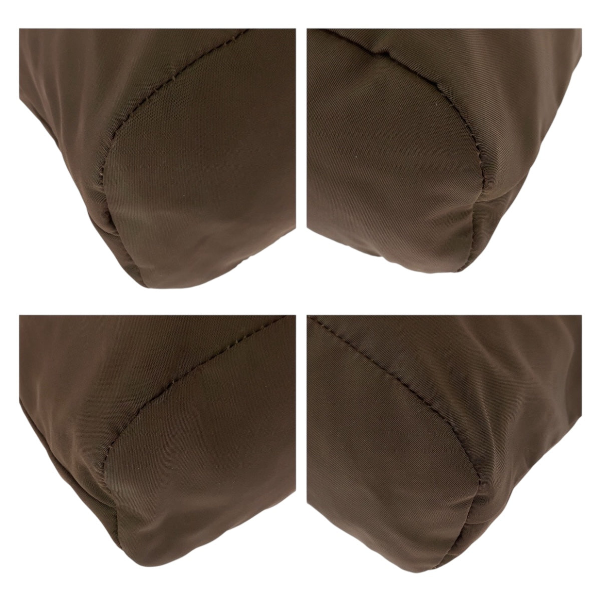 20412
PRADA プラダ テスート ロゴ ブラウン ゴールド金具 ナイロン ポーチ 巾着ポーチ レディース AB28