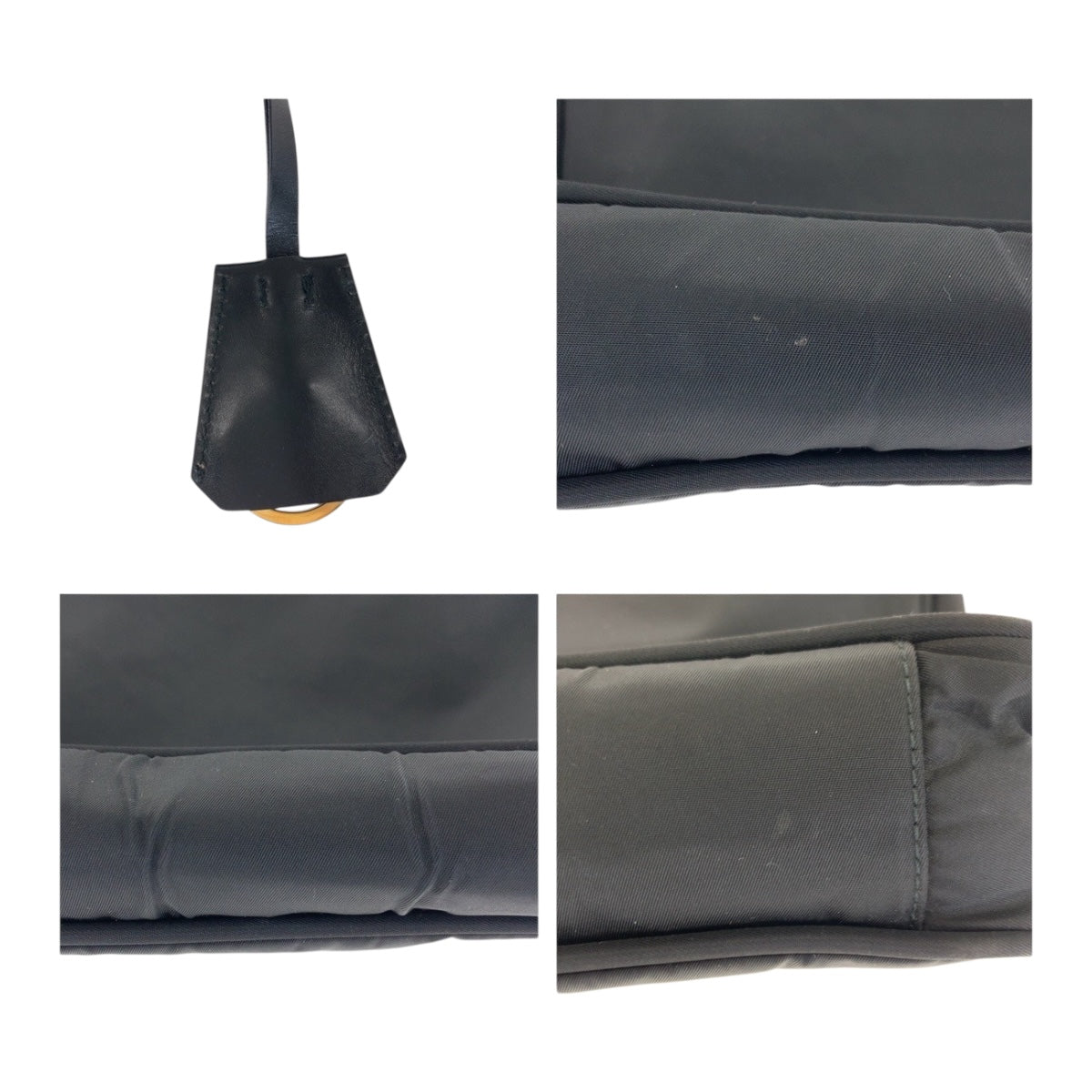 20414
PRADA プラダ テスート 三角ロゴプレート ブラック 黒 ゴールド金具 ナイロン / レザー トートバッグ ショルダーバッグ レディース AB32